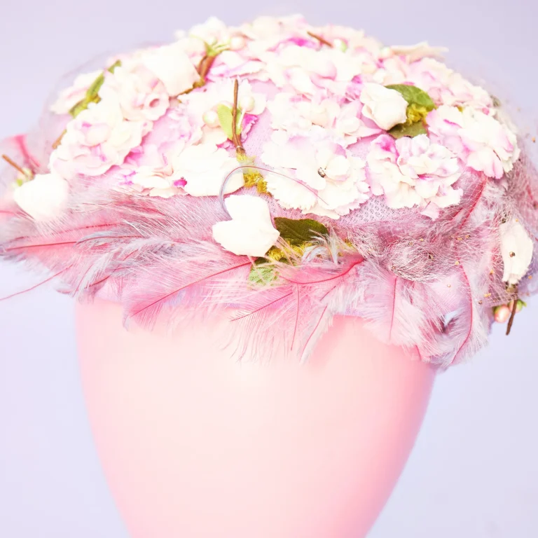 1950s Beatrice-Martin Floral Hat with Veil – OS