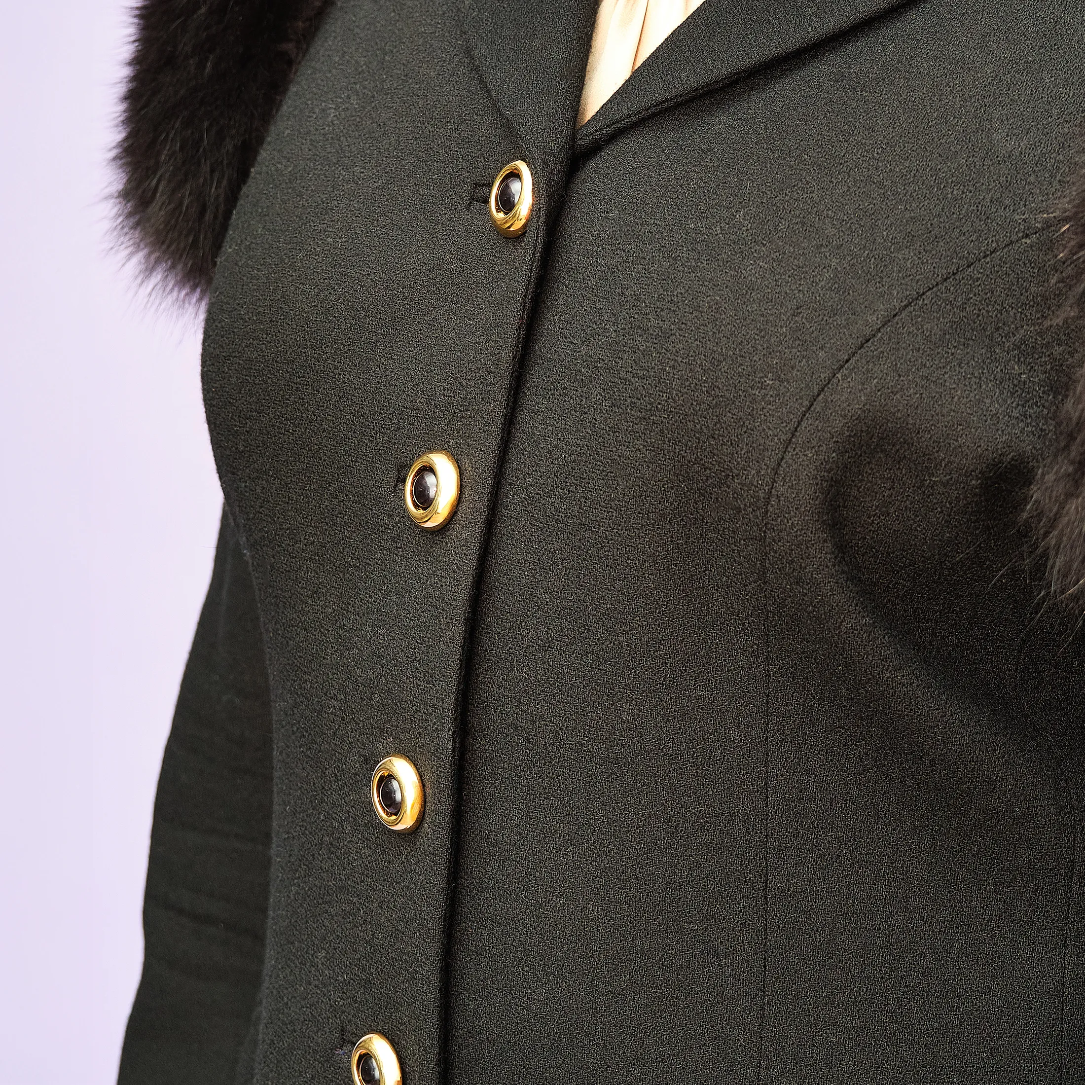 1980s/90s Lilli Ann Wool & Fox Fur Skirt Suit – Size 12 - Image 5