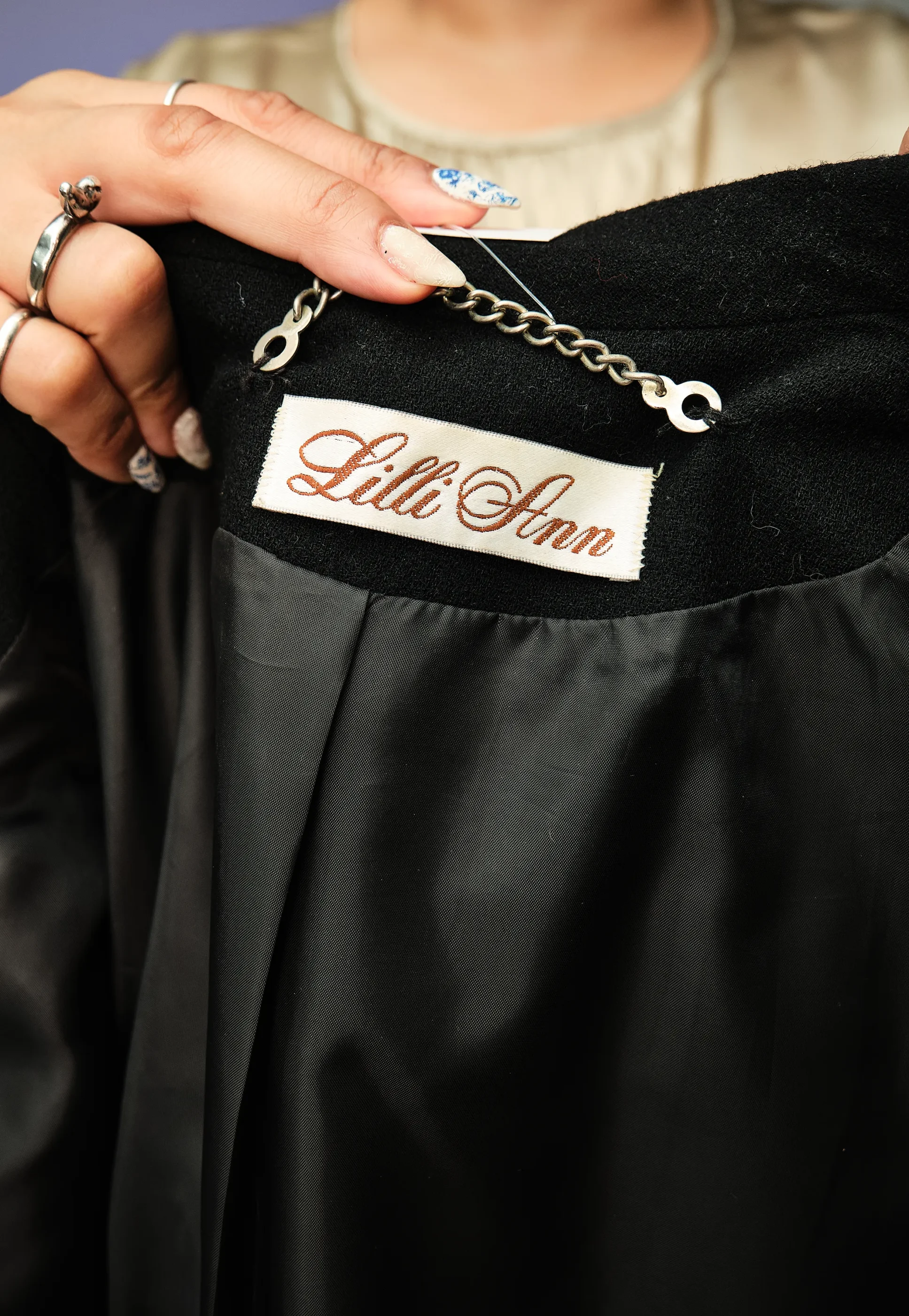 1980s/90s Lilli Ann Wool & Fox Fur Skirt Suit – Size 12 - Image 3