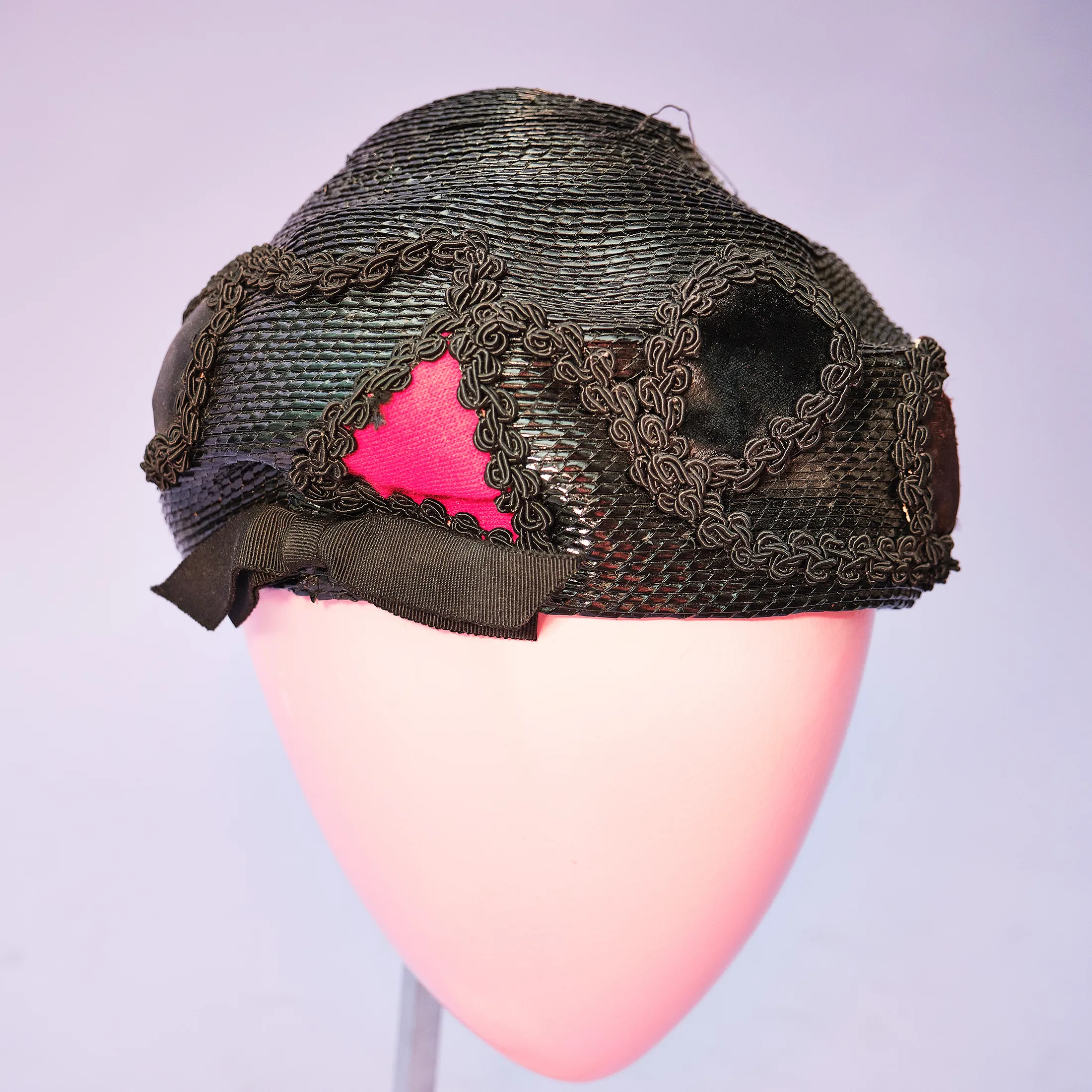 1950s Tom Silverman Graphic Straw Cap – Size S/M - Image 7