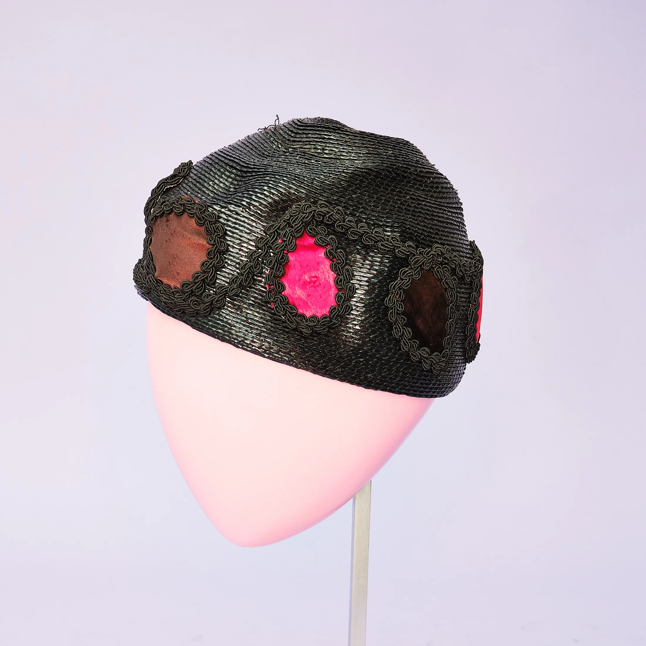 1950s Tom Silverman Graphic Straw Cap – Size S/M - Image 6