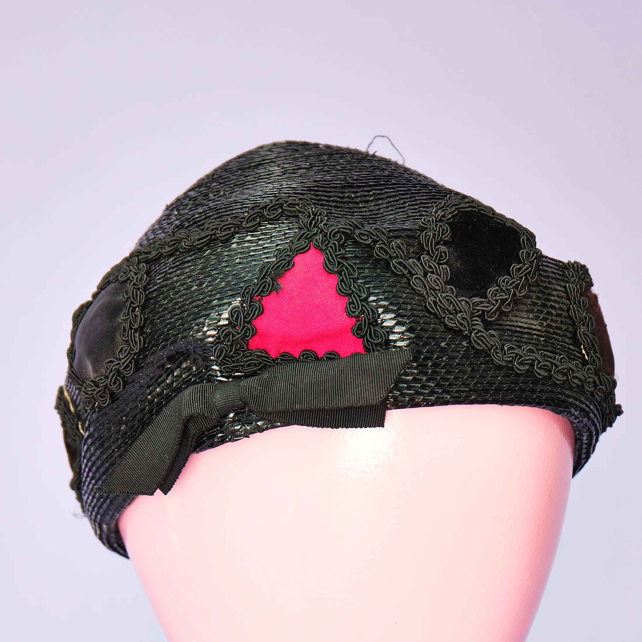 1950s Tom Silverman Graphic Straw Cap – Size S/M - Image 4