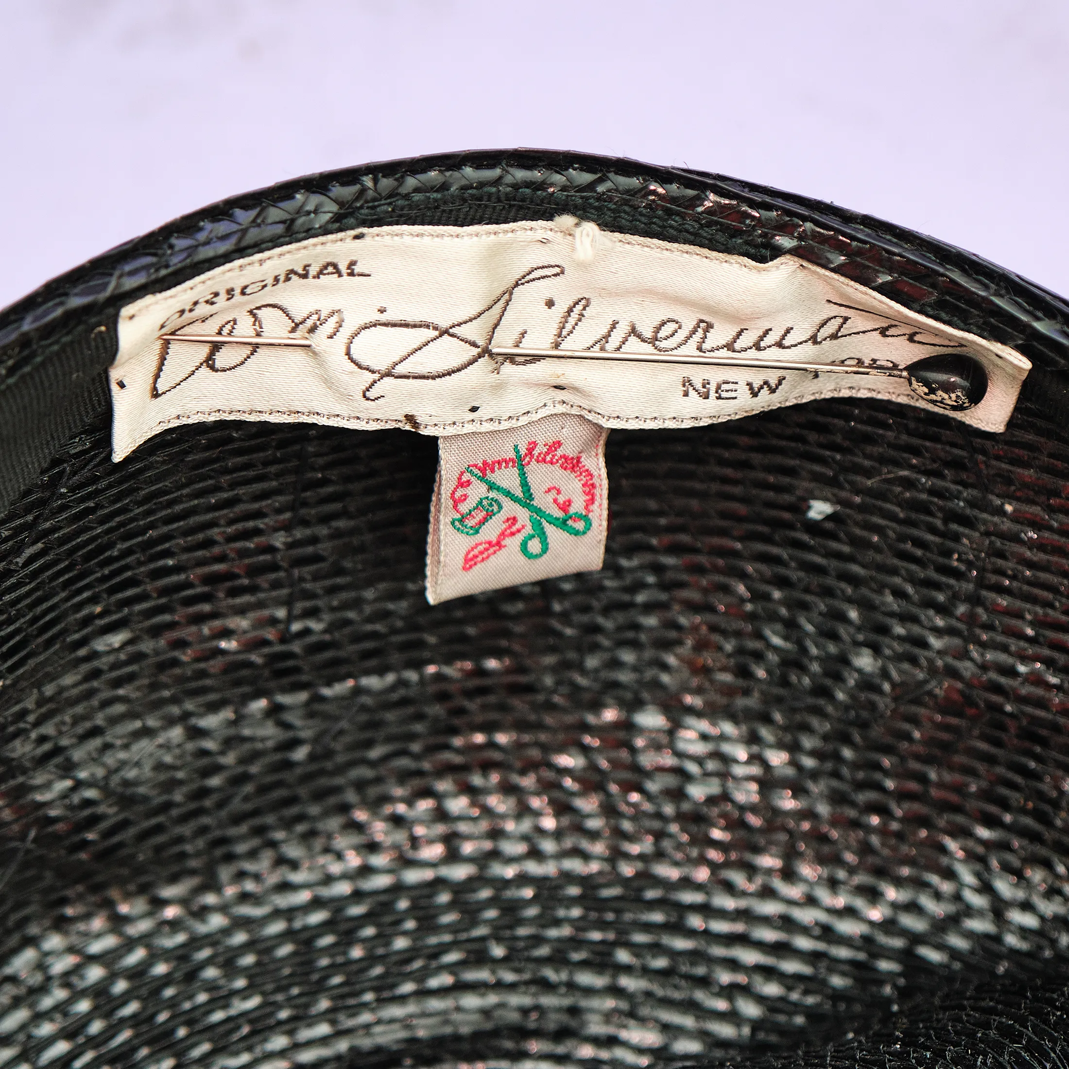 1950s Tom Silverman Graphic Straw Cap – Size S/M - Image 3