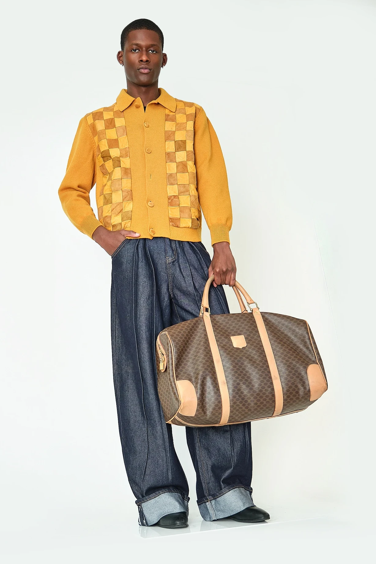 Late 1980s/1990s Celine Macadam Large Boston Weekender Bag - Image 9