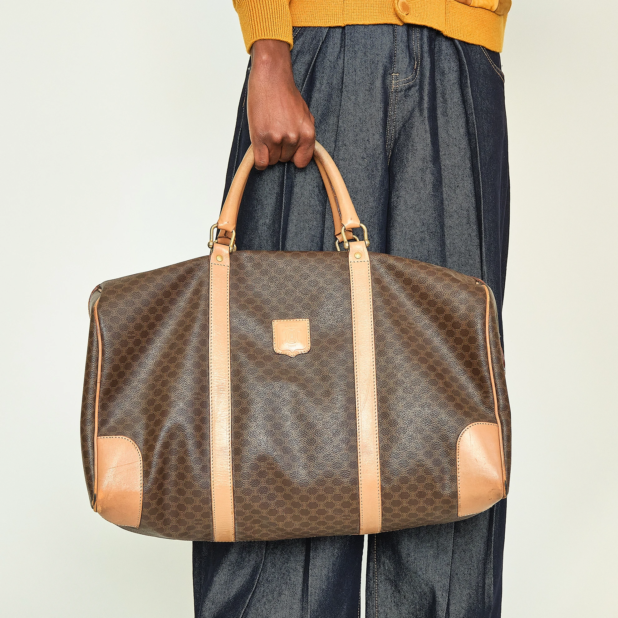 Late 1980s/1990s Celine Macadam Large Boston Weekender Bag