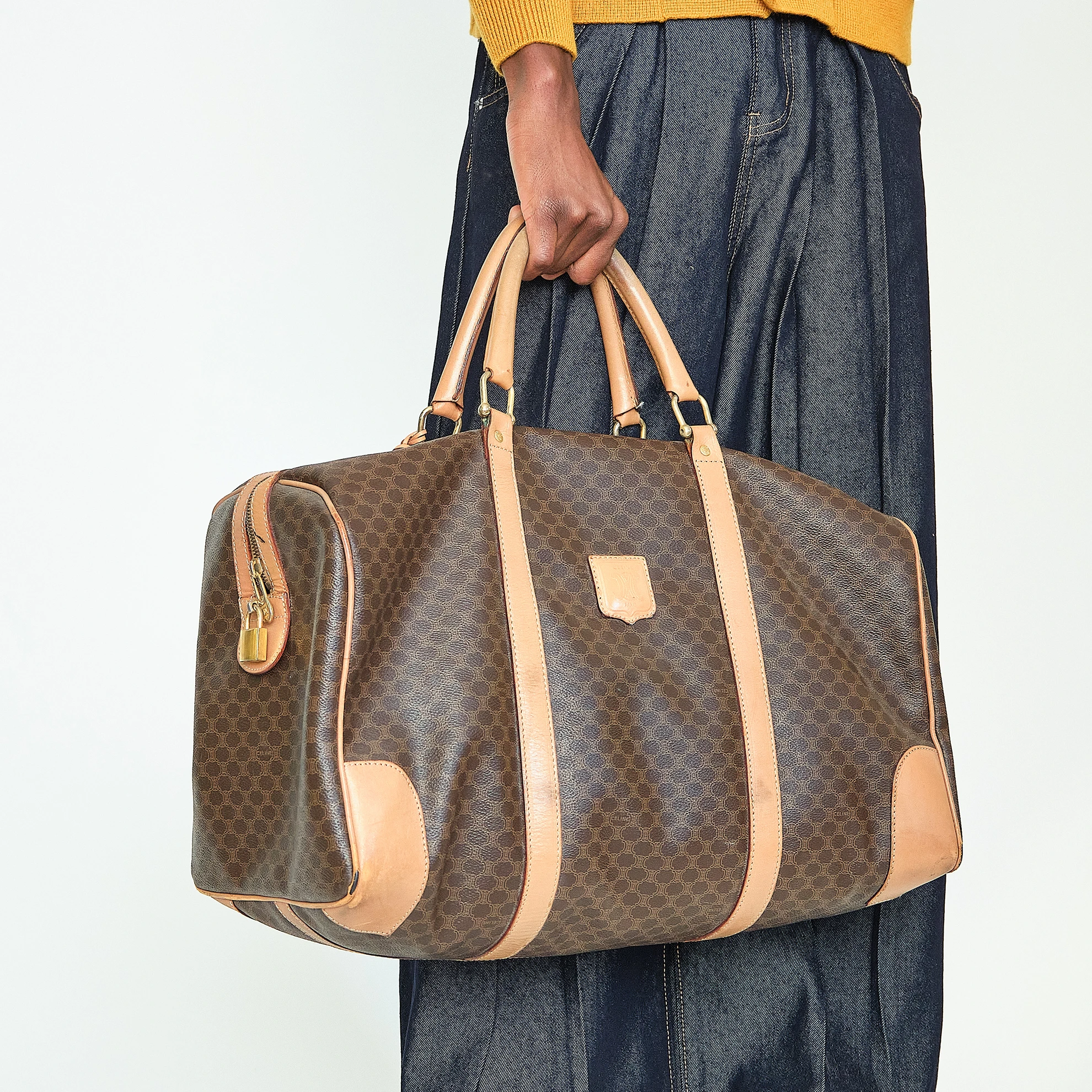 Late 1980s/1990s Celine Macadam Large Boston Weekender Bag - Image 8