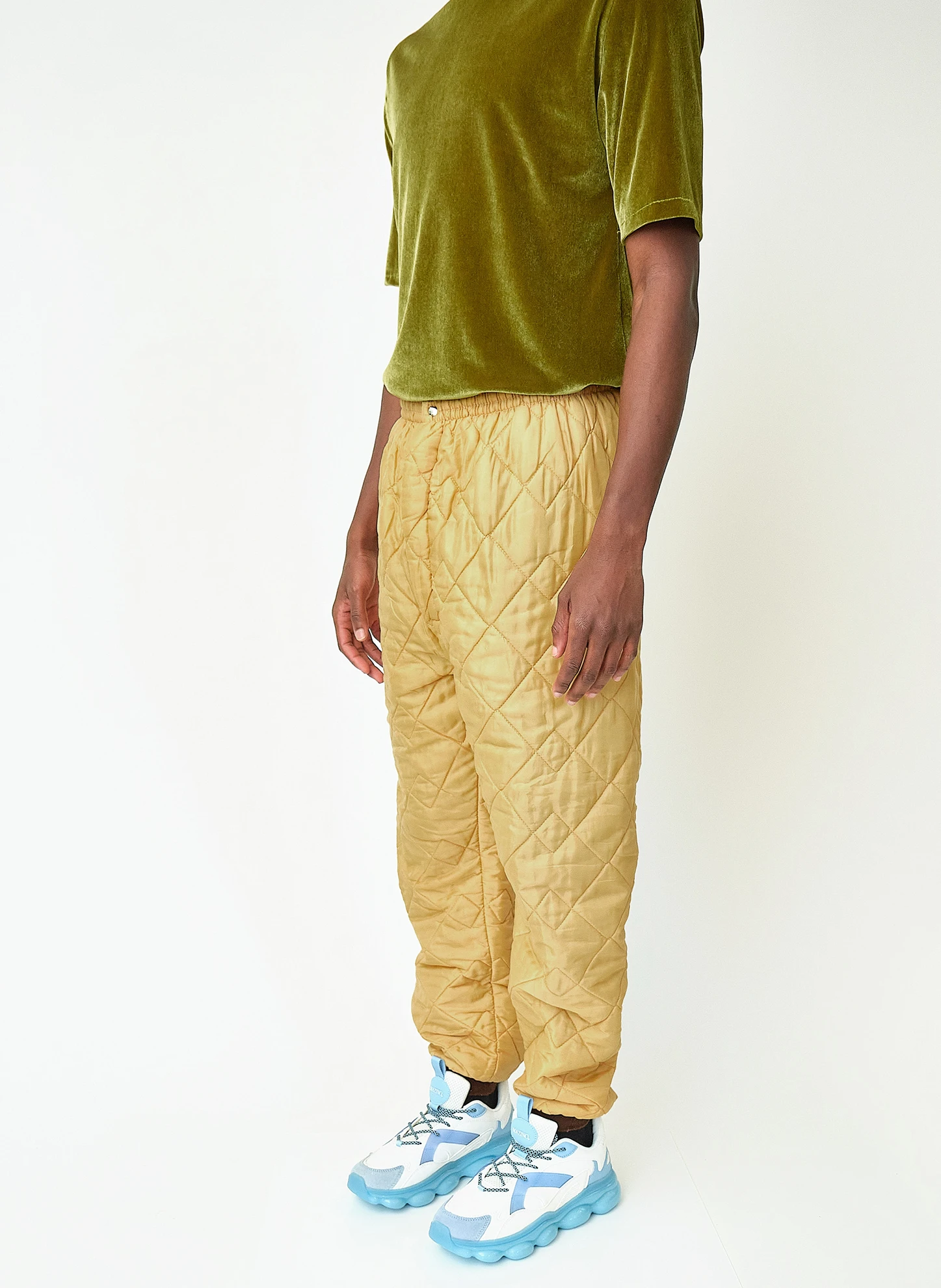 Vintage Gold Quilted Thermal Liner Pants, Modern Men’s M/L - Image 4