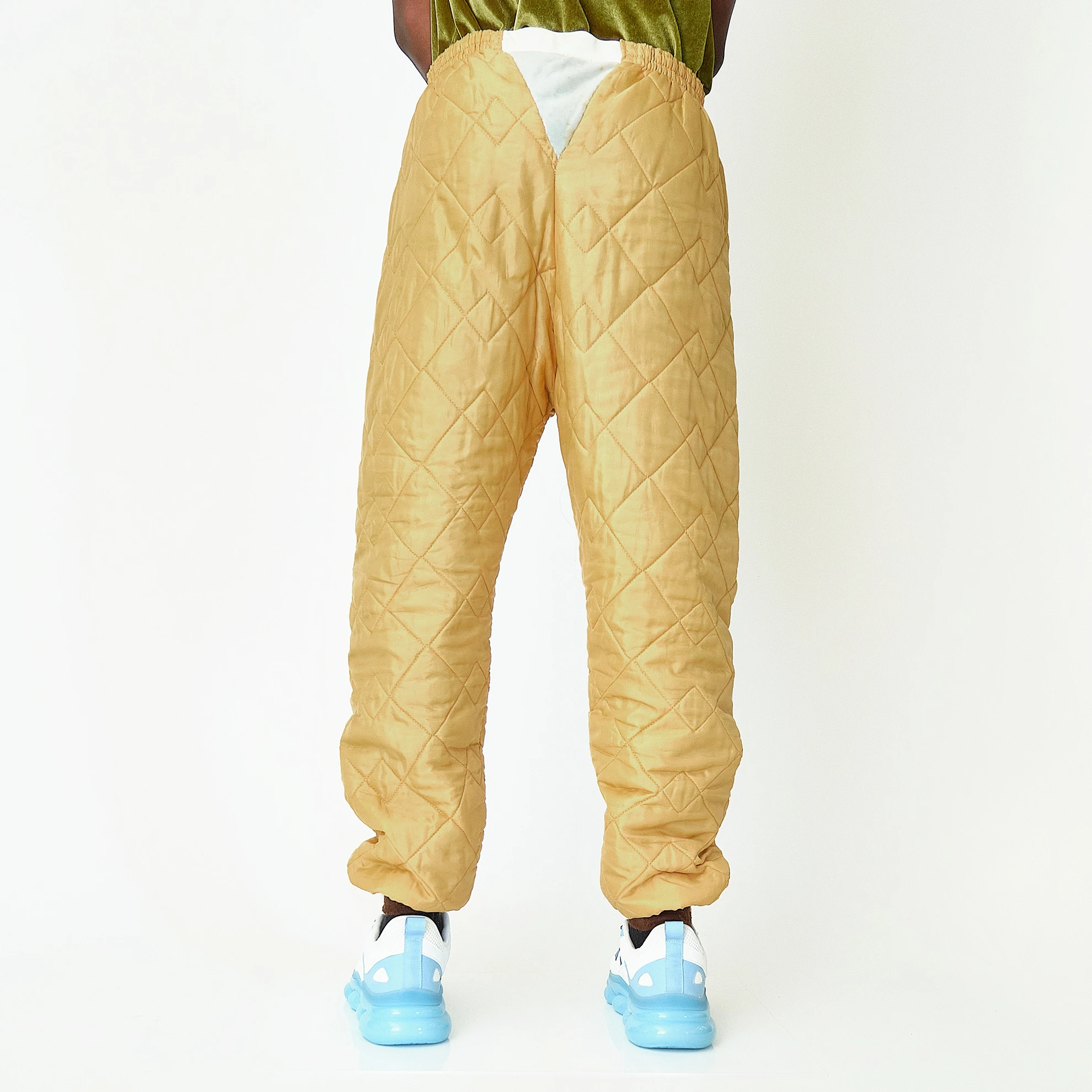 Vintage Gold Quilted Thermal Liner Pants, Modern Men’s M/L - Image 3