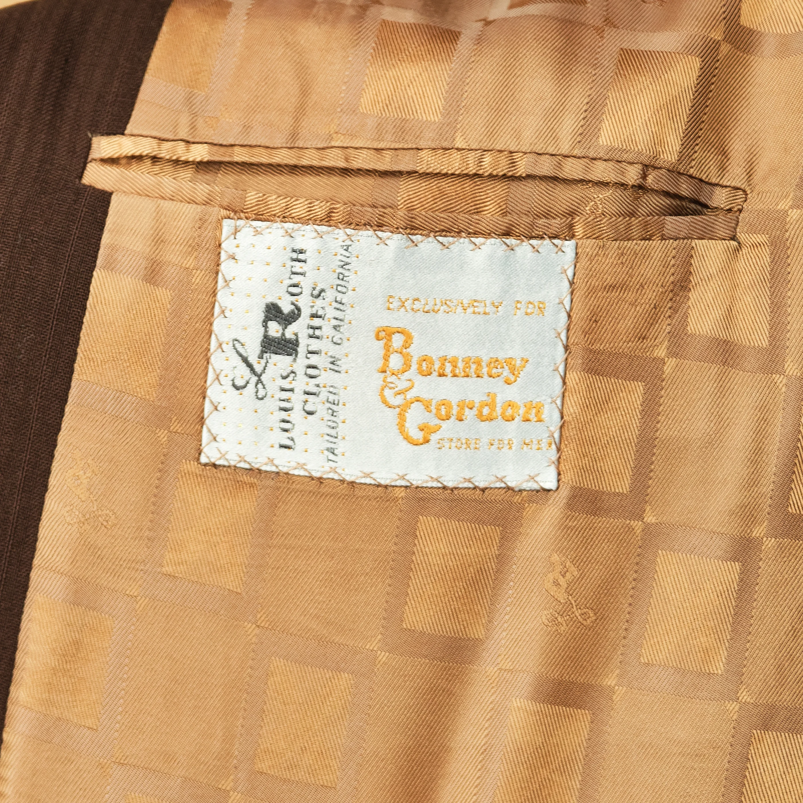 1960s Louis Roth Brown Textured Stripe Sport Coat for Bonney Gordon - Image 3