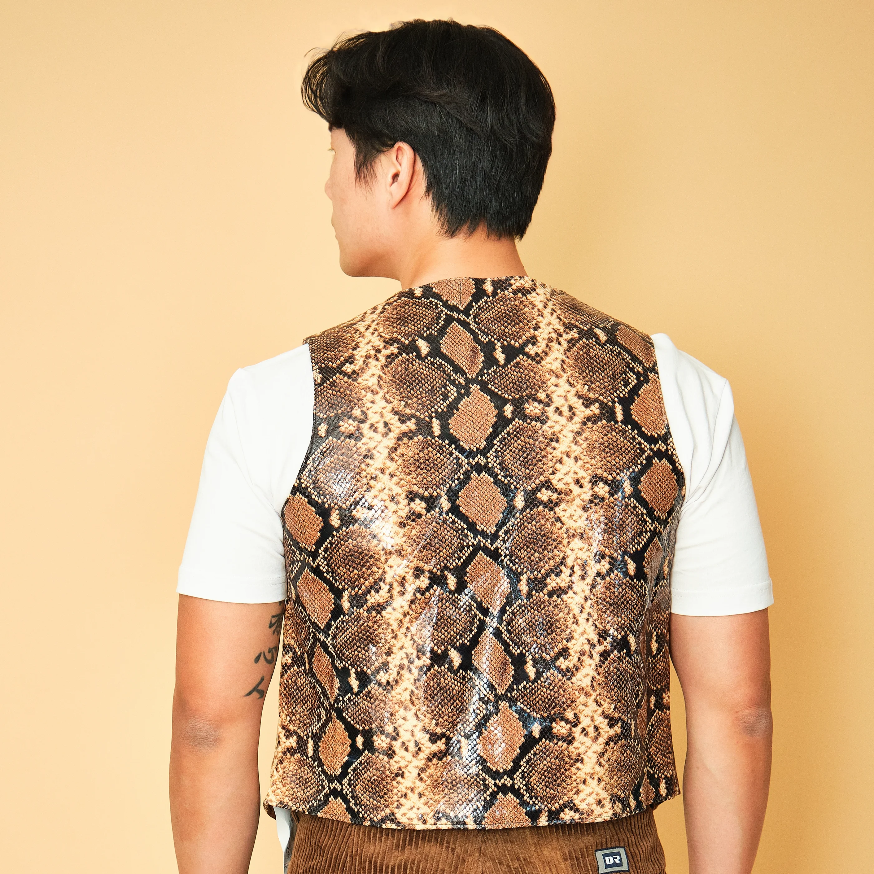 2020s Theophilio Solace AW21 Snakeskin-Print Cropped Vest – Modern Men’s S/M - Image 6