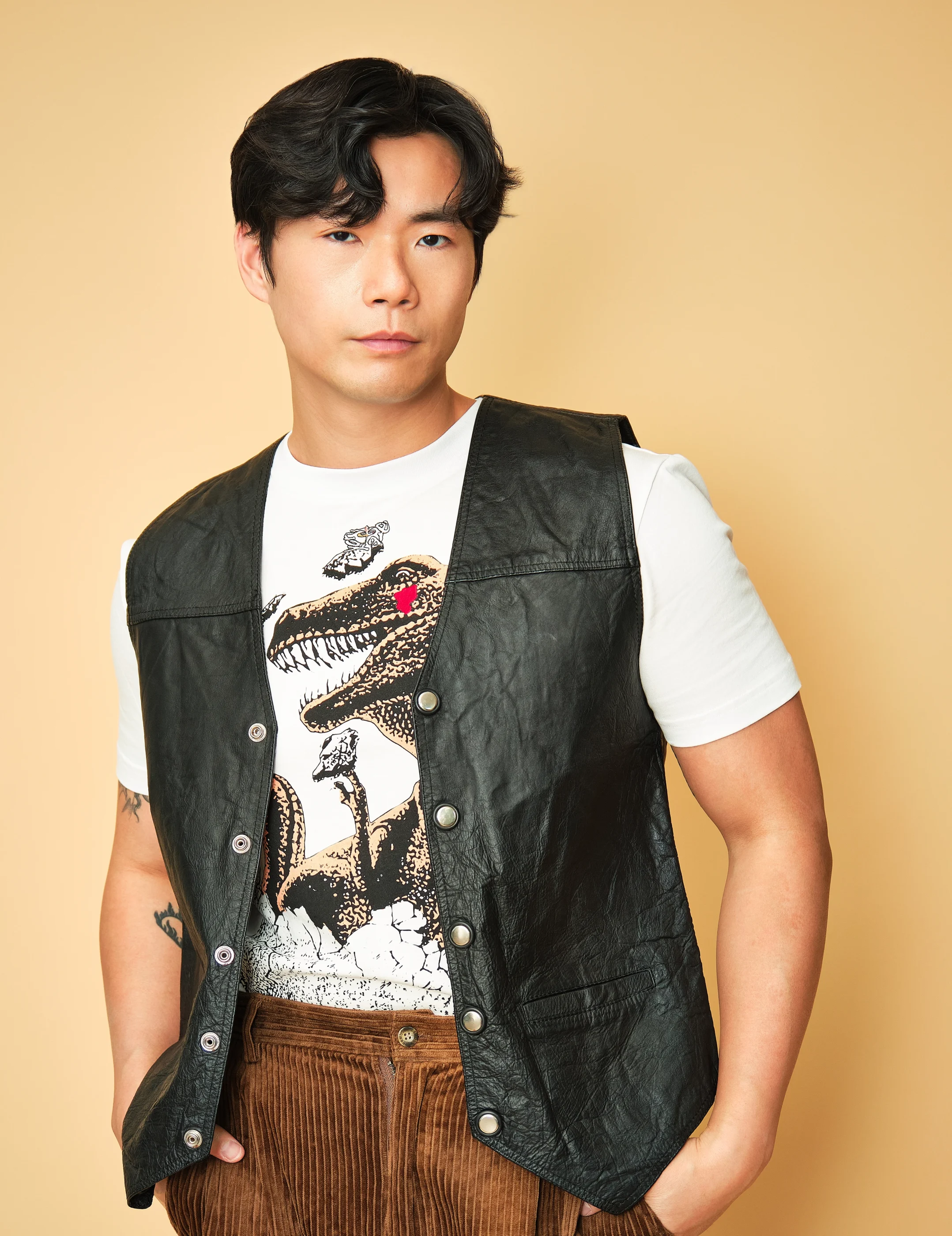 Vintage Jofama Black Leather Snap-Front Vest – Men’s M - Image 5