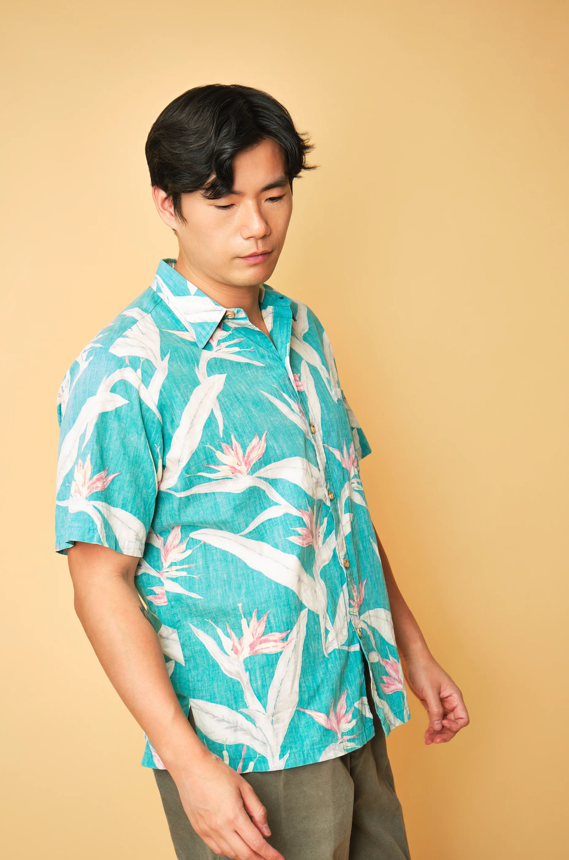 1990s Cooke Street Honolulu Turquoise Bird of Paradise Aloha Shirt – Men’s M/L - Image 6
