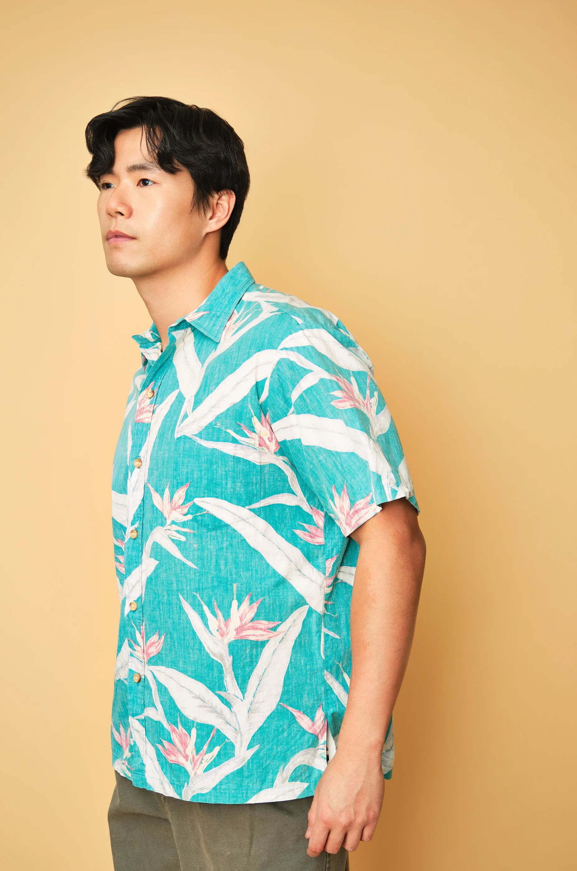 1990s Cooke Street Honolulu Turquoise Bird of Paradise Aloha Shirt – Men’s M/L - Image 5
