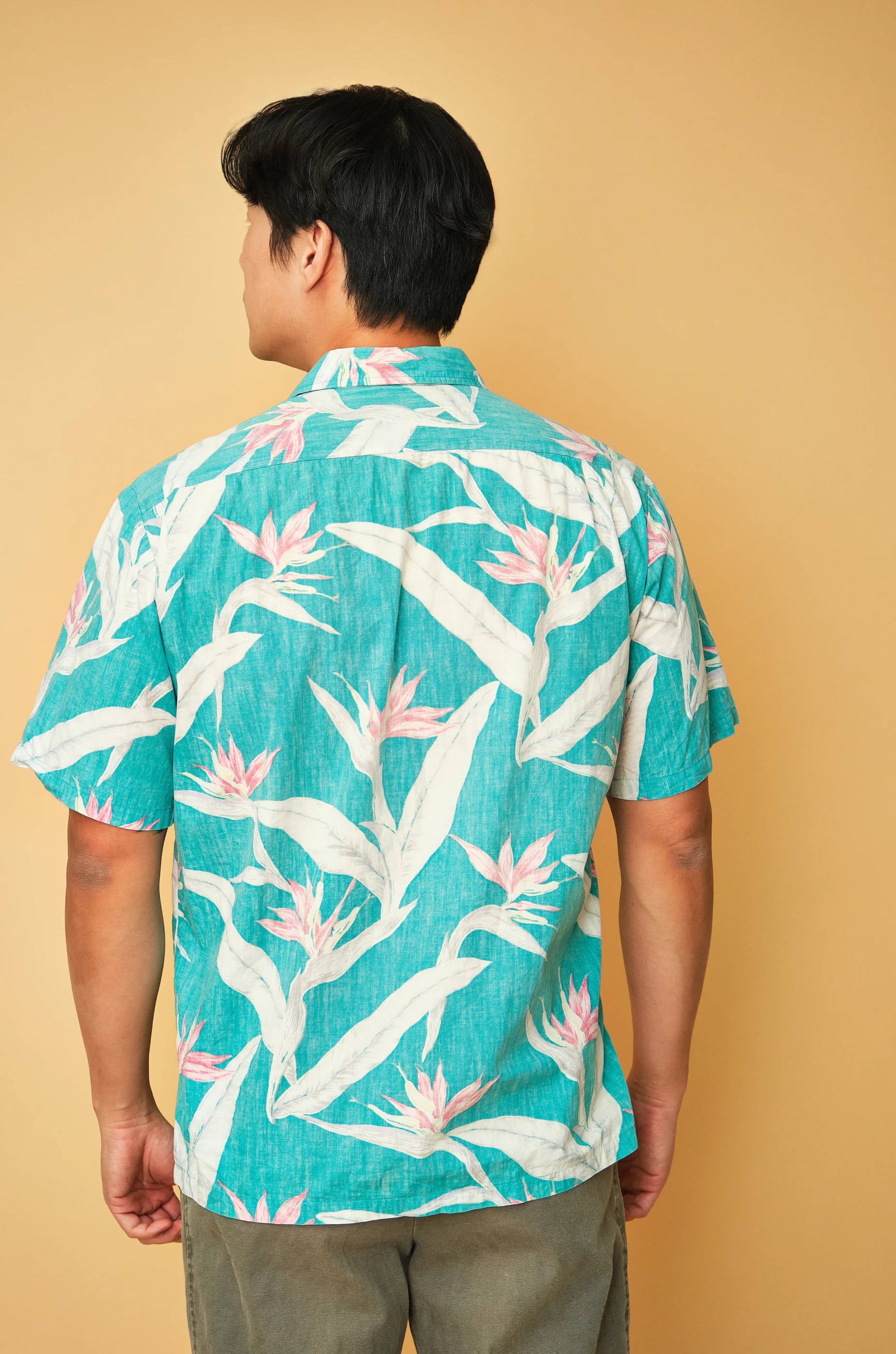 1990s Cooke Street Honolulu Turquoise Bird of Paradise Aloha Shirt – Men’s M/L - Image 4