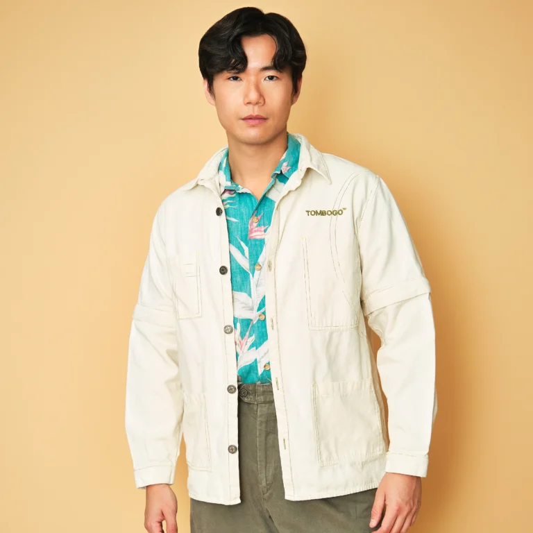 Tombogo Off-White Convertible Sleeve Utility Chore Jacket – Men’s M/L