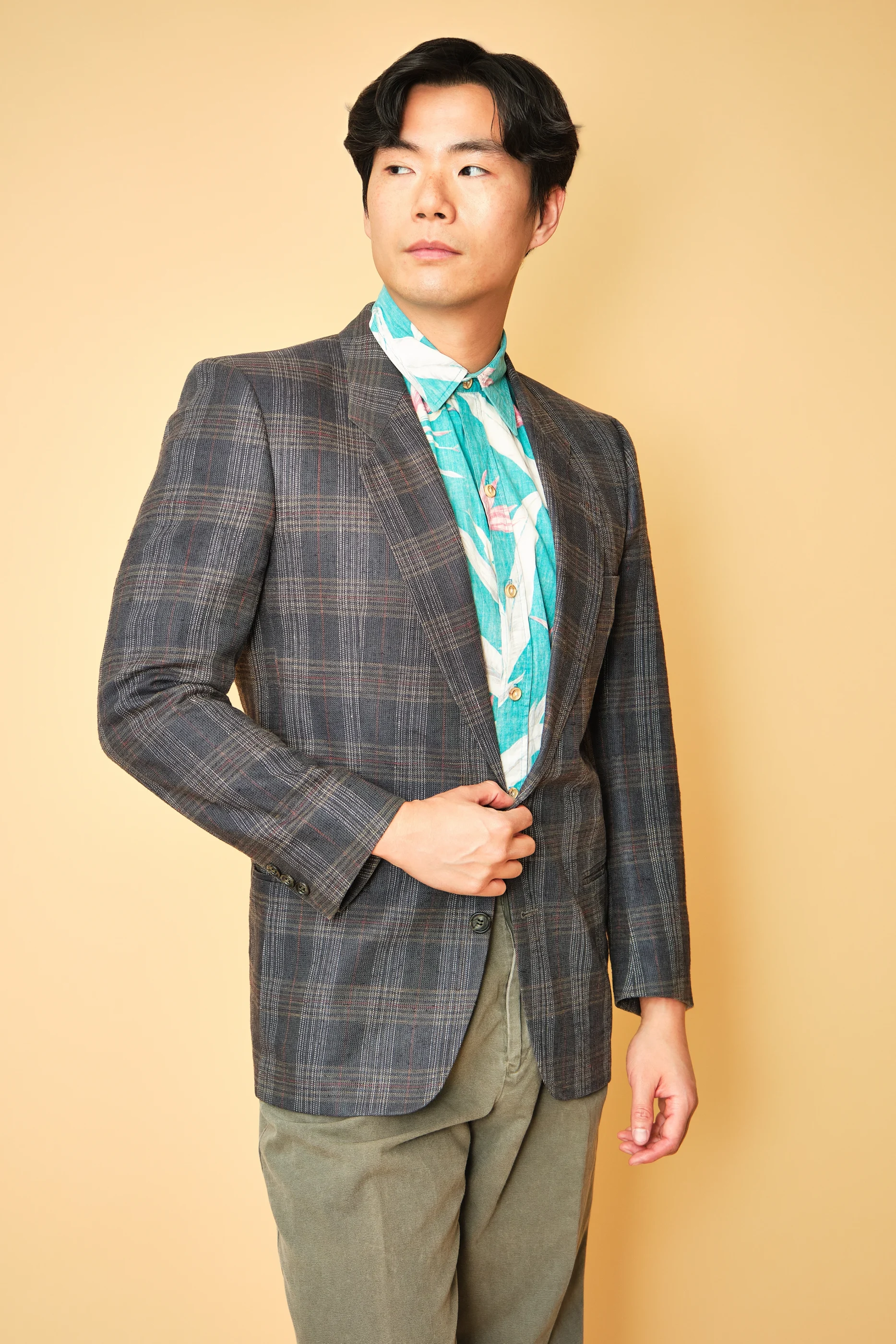 Vintage Gray Plaid Wool Sport Coat Blazer – Men’s 38/40 - Image 2