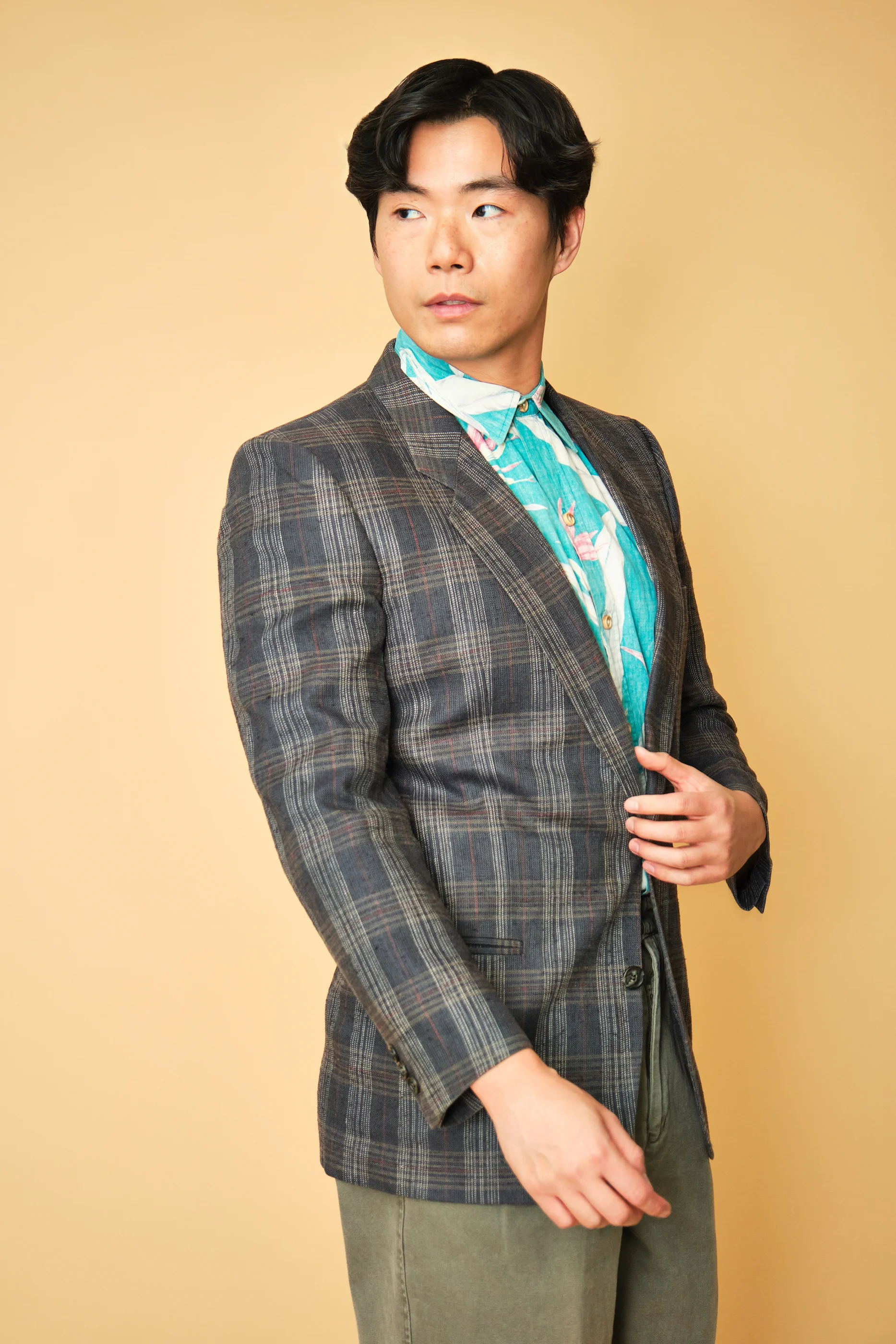 Vintage Gray Plaid Wool Sport Coat Blazer – Men’s 38/40 - Image 3