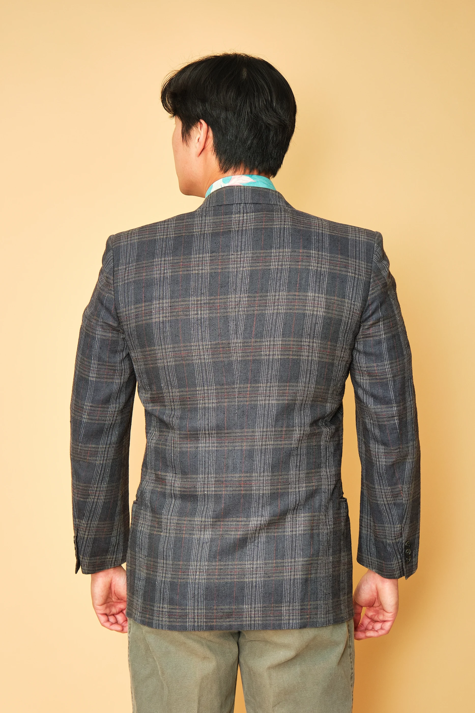 Vintage Gray Plaid Wool Sport Coat Blazer – Men’s 38/40 - Image 9