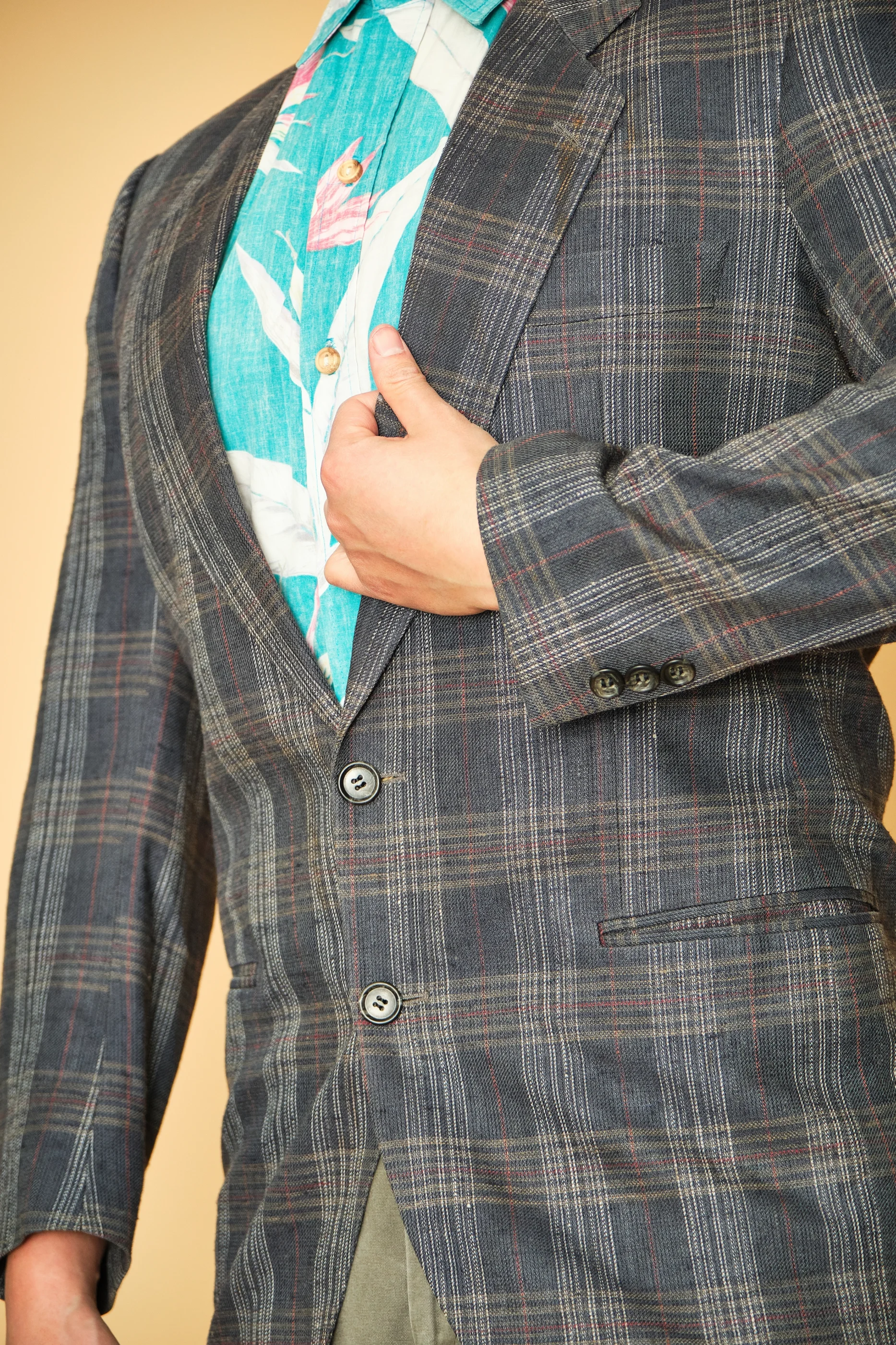 Vintage Gray Plaid Wool Sport Coat Blazer – Men’s 38/40 - Image 10