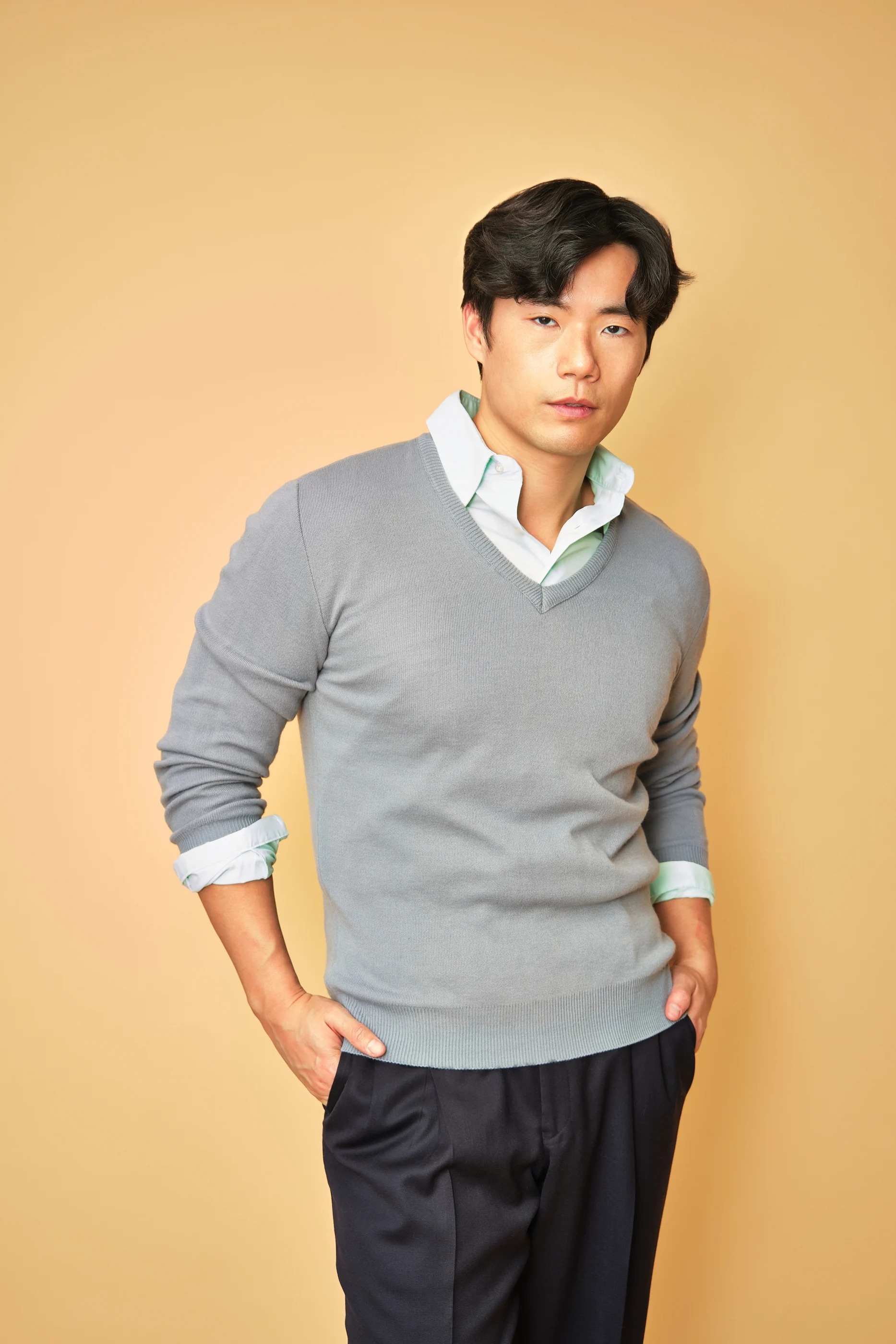 Deadstock Vintage Blair Light Gray V-Neck Sweater – Men’s Medium - Image 7