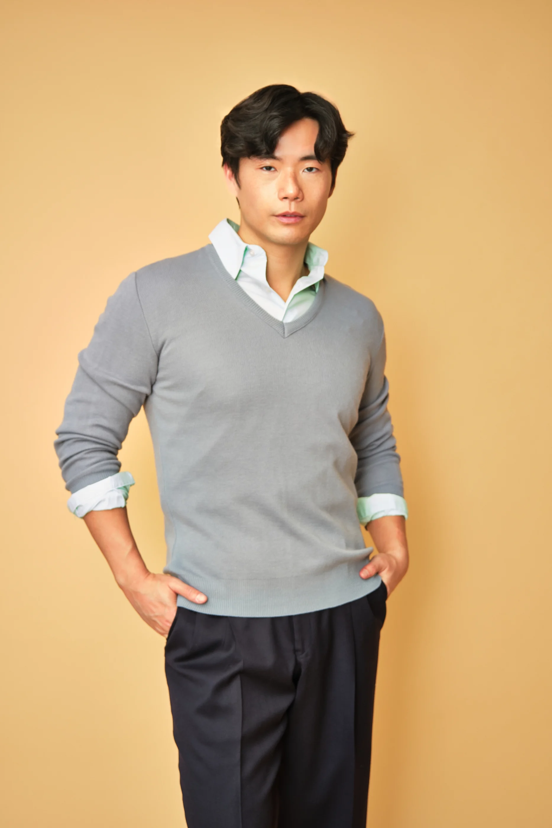 Deadstock Vintage Blair Light Gray V-Neck Sweater – Men’s Medium - Image 6