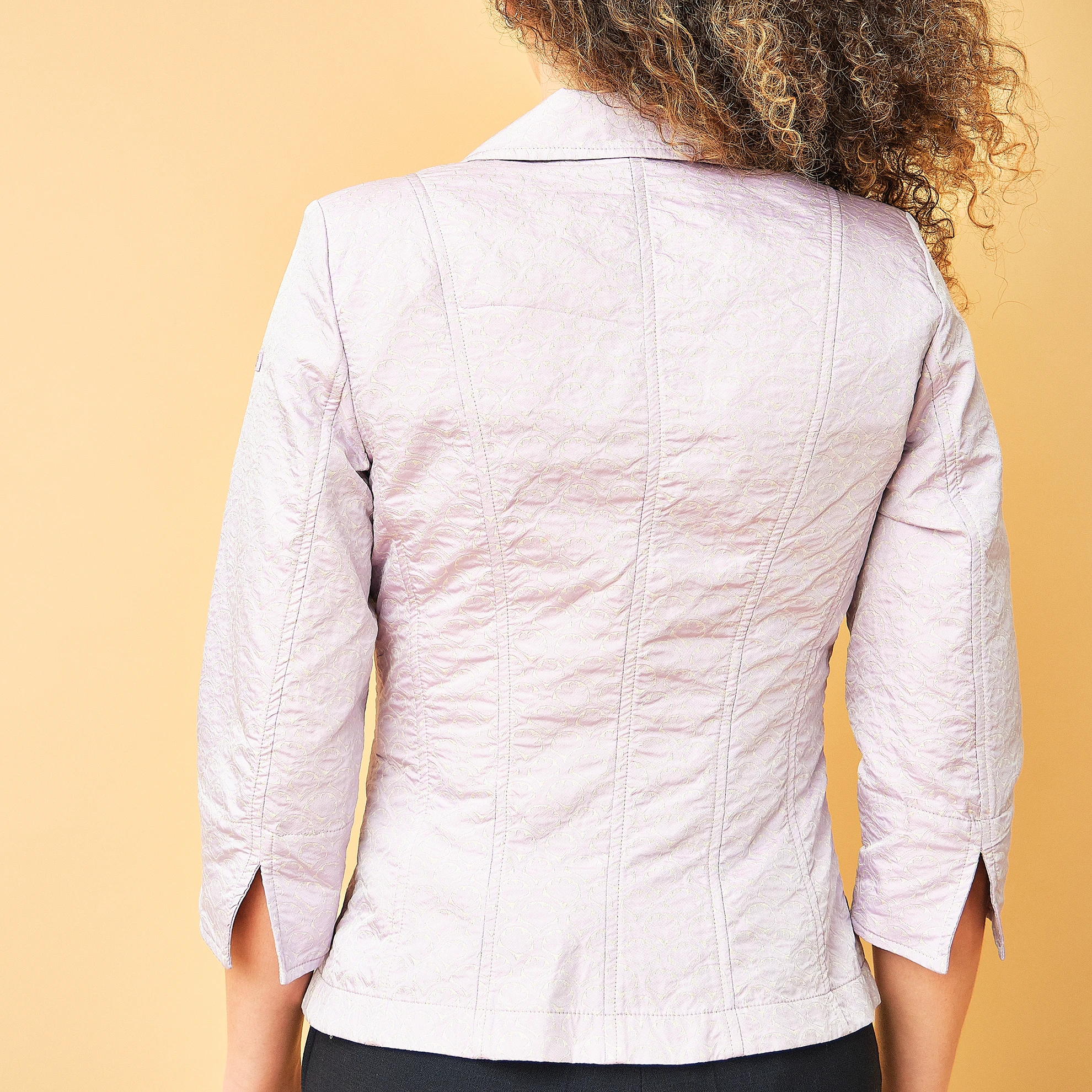 Early 2000s Airfield Authentic Signature Lavender Jacquard Chenoa Blazer, Modern US S/M - Image 2