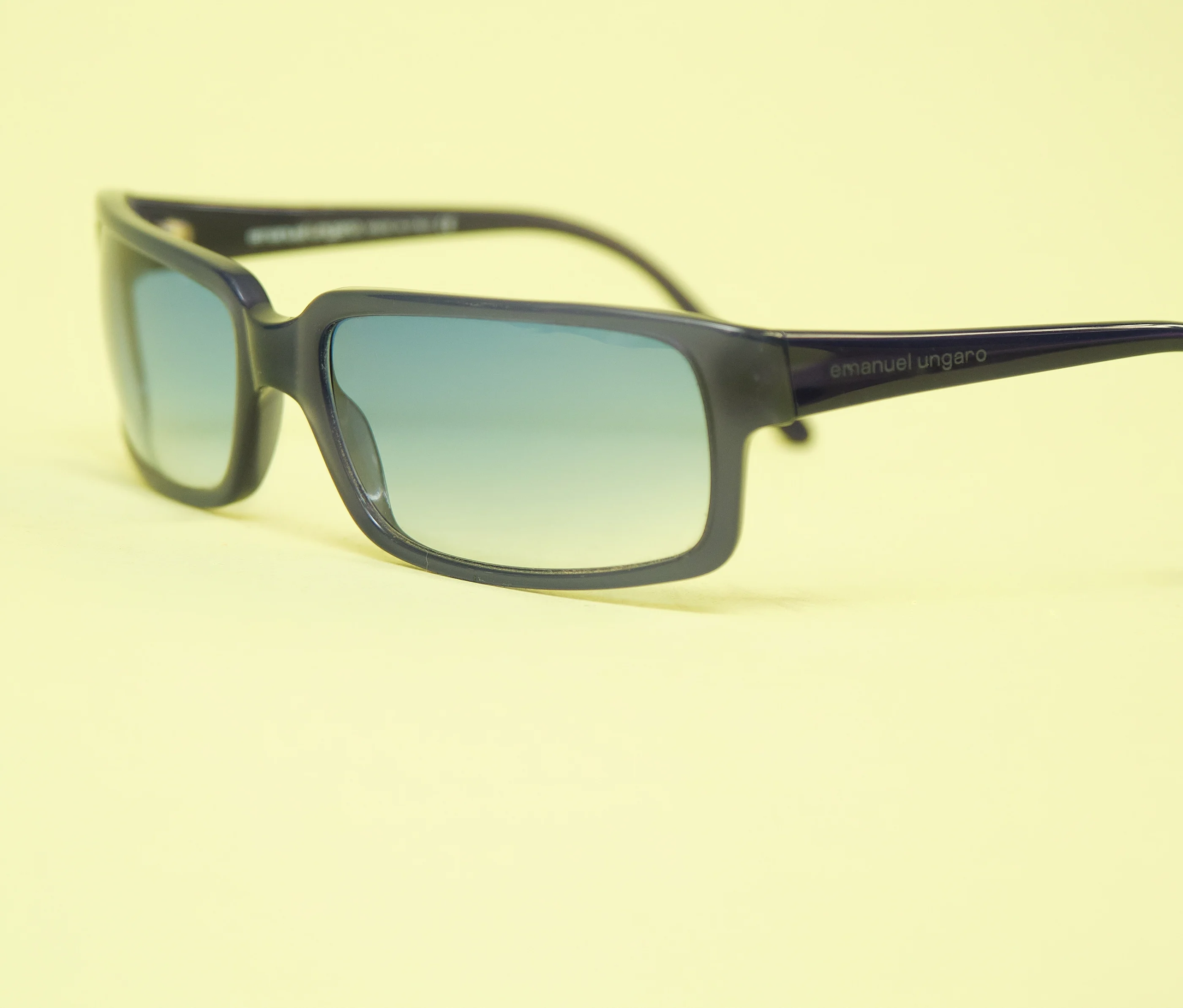Emanuel Ungaro Made in Italy Rectangular Blue Gradient Sunglasses - Image 2