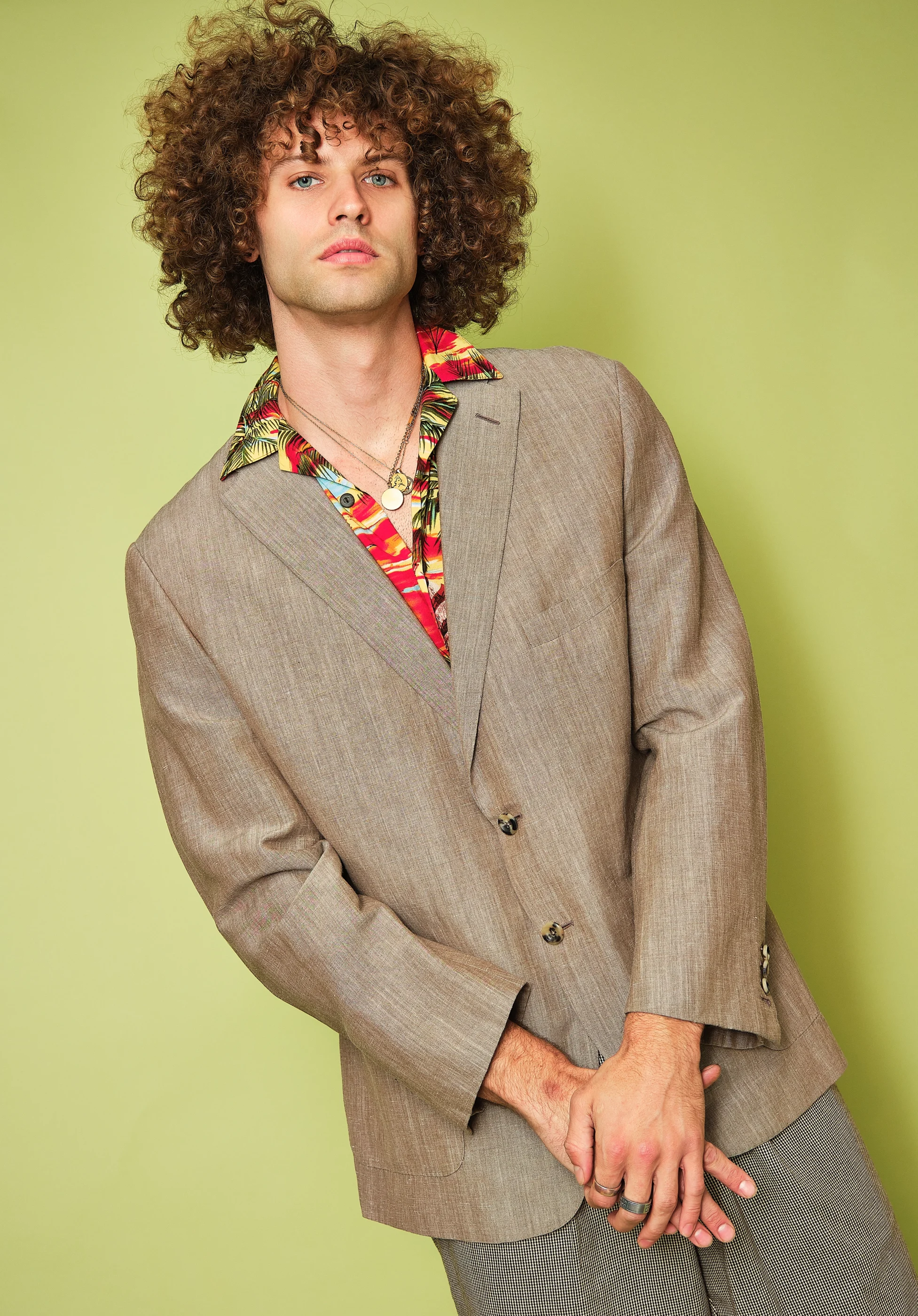 1980s/1990s Holland & Sherry Beige Slub Weave Patch Pocket Blazer – Modern Men’s L/XL, 42/44 Chest - Image 2