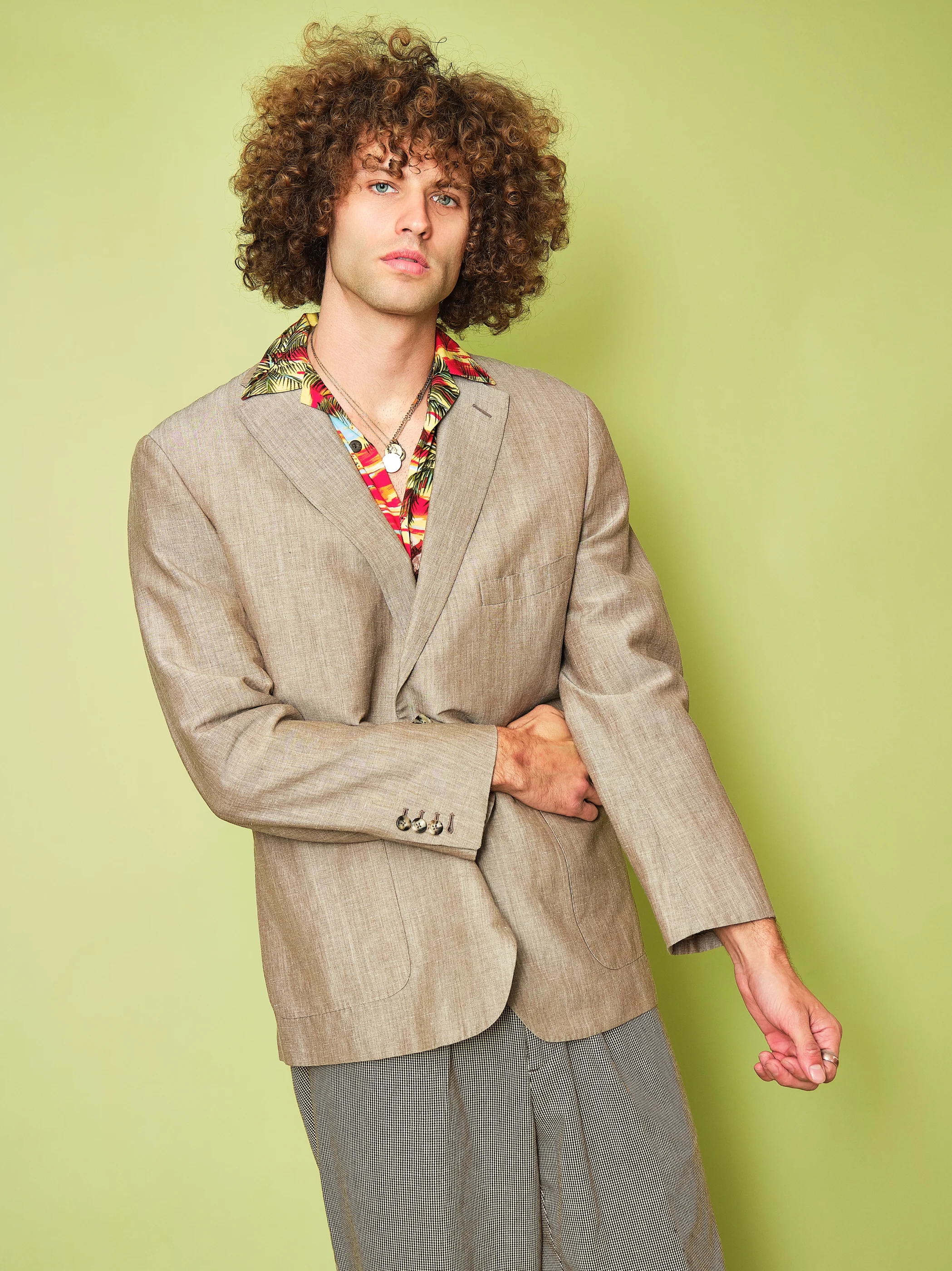 1980s/1990s Holland & Sherry Beige Slub Weave Patch Pocket Blazer – Modern Men’s L/XL, 42/44 Chest - Image 3