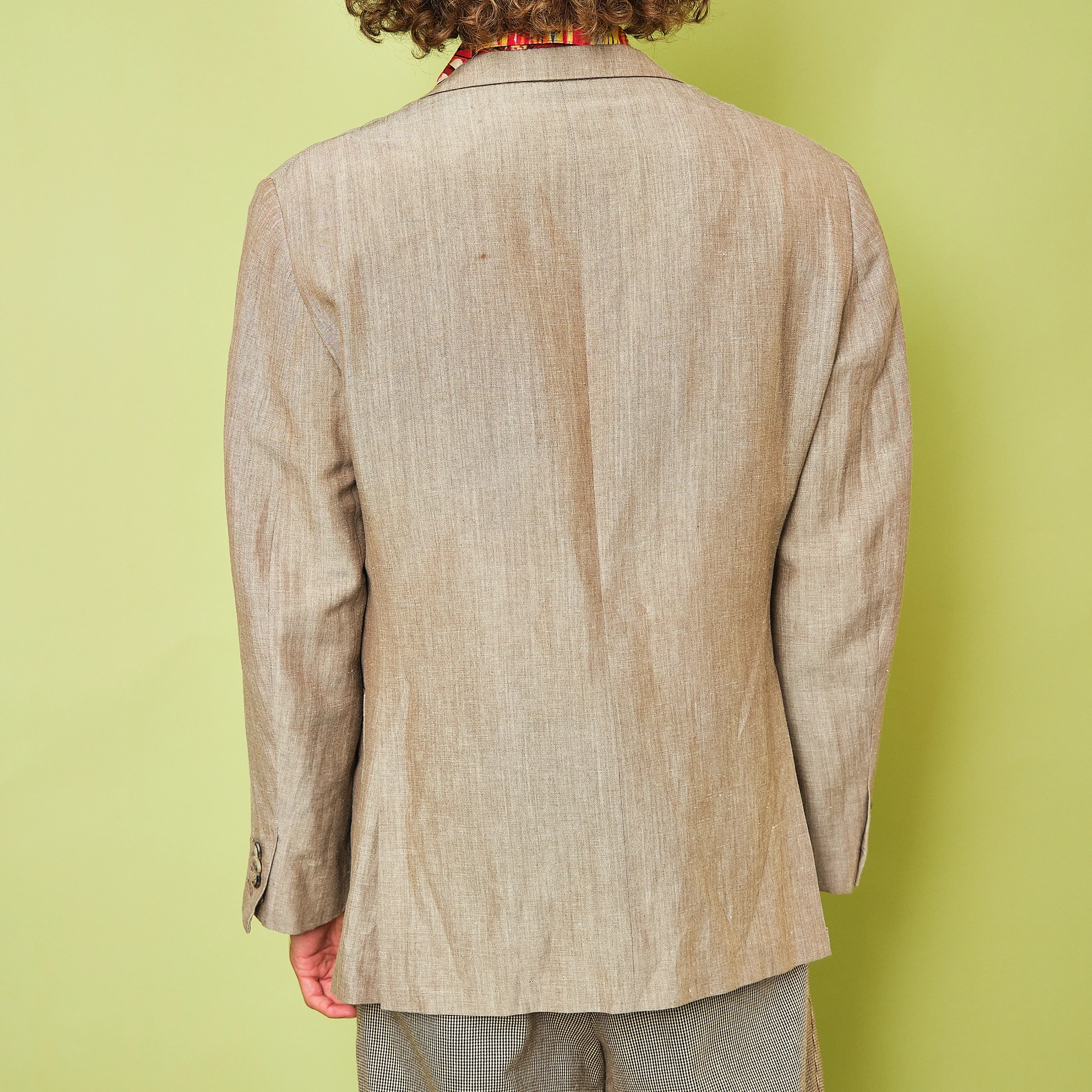 1980s/1990s Holland & Sherry Beige Slub Weave Patch Pocket Blazer – Modern Men’s L/XL, 42/44 Chest - Image 7