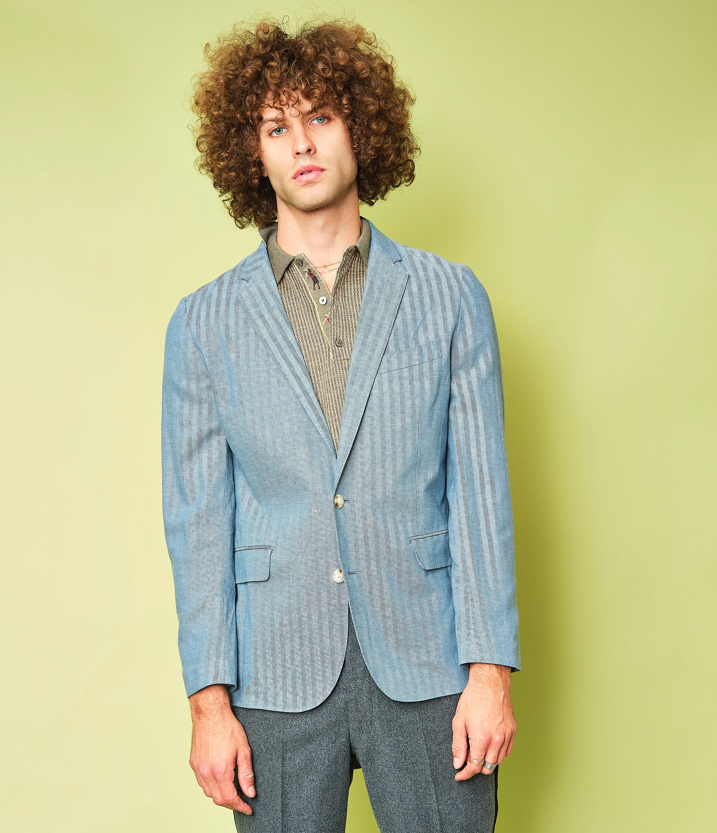 J.Crew Ludlow Light Blue Herringbone Blazer – Modern Men’s 40R / EU 50R - Image 3