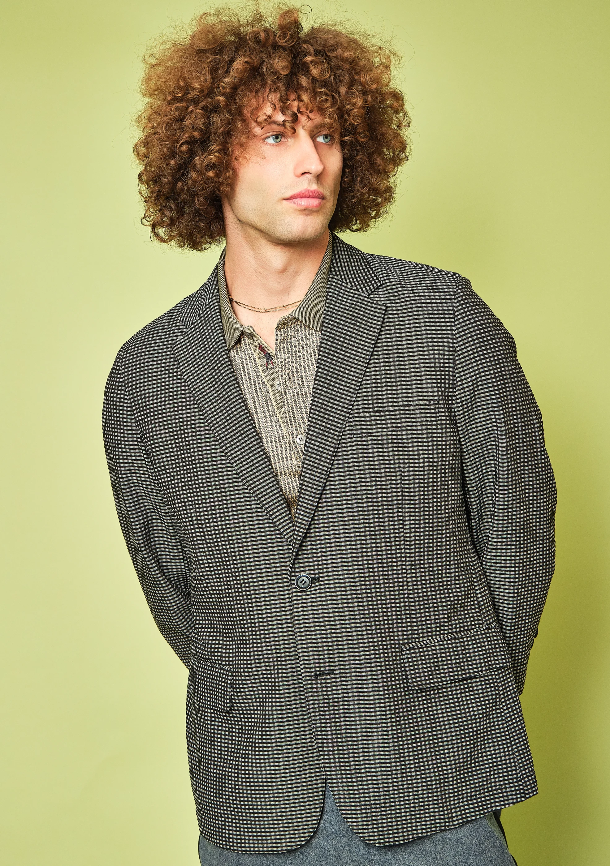 Regas Black and Gray Microcheck Lightweight Blazer – Modern Men’s L / Approx 42R - Image 3