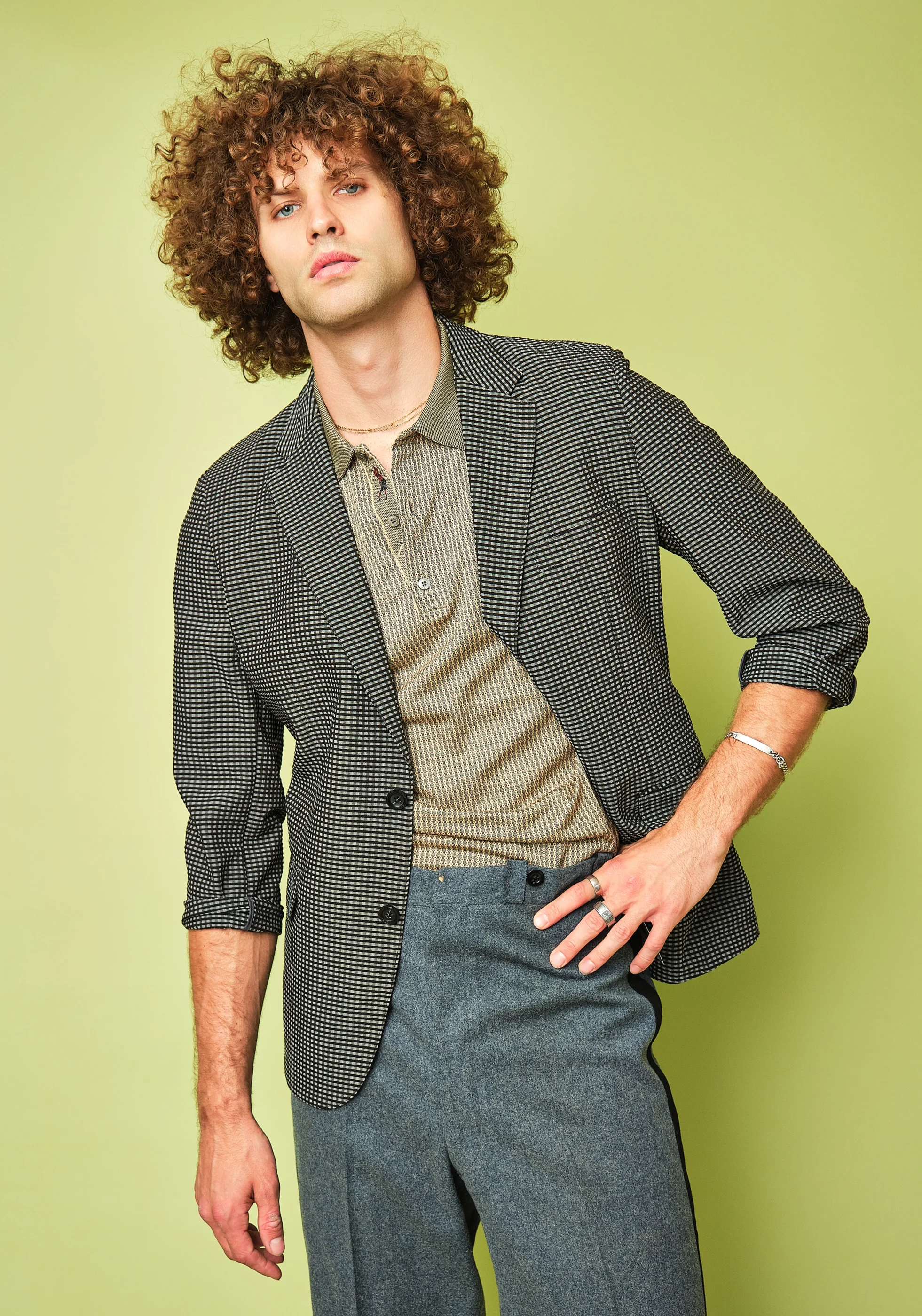Regas Black and Gray Microcheck Lightweight Blazer – Modern Men’s L / Approx 42R - Image 4