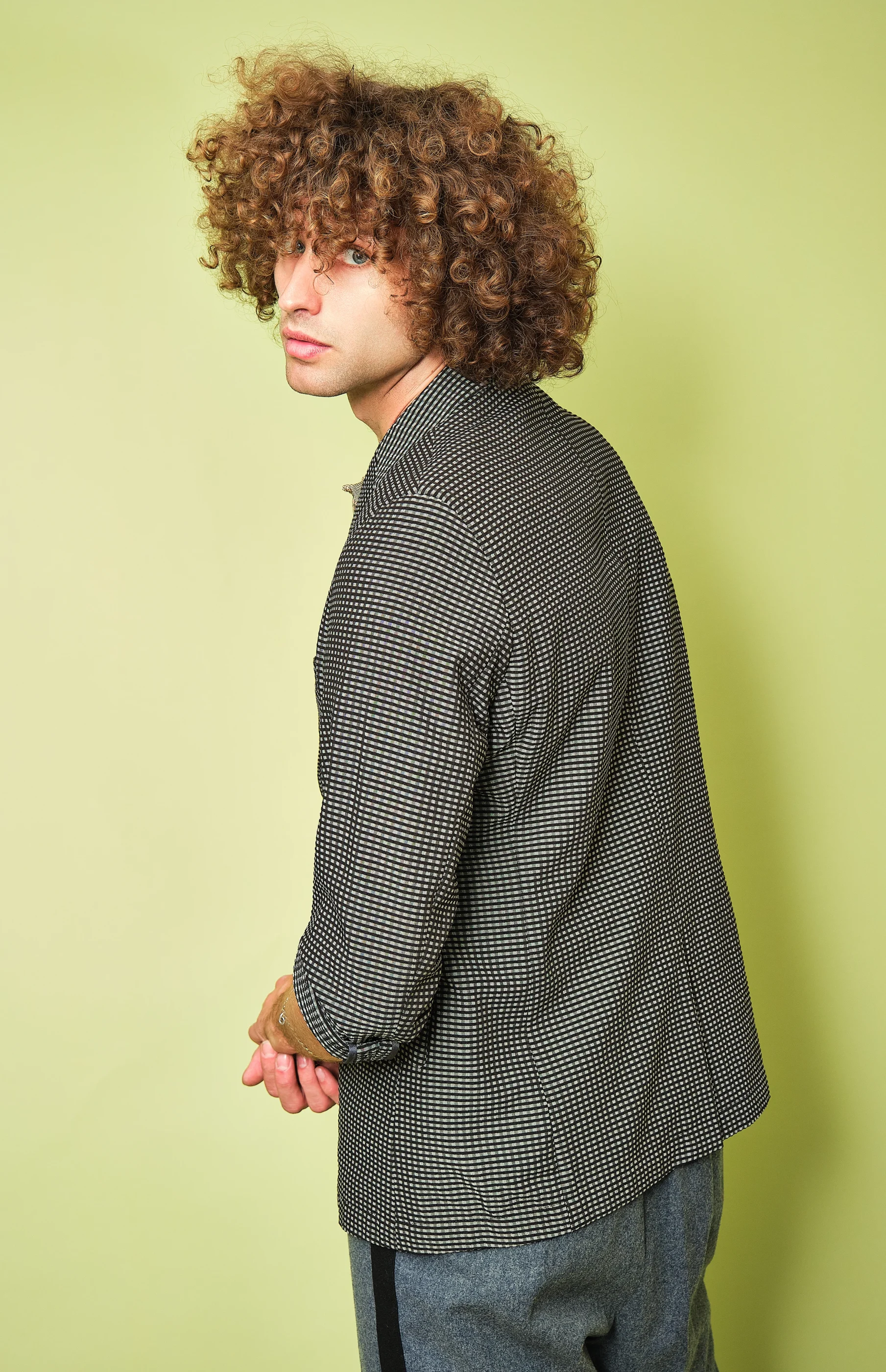 Regas Black and Gray Microcheck Lightweight Blazer – Modern Men’s L / Approx 42R - Image 5