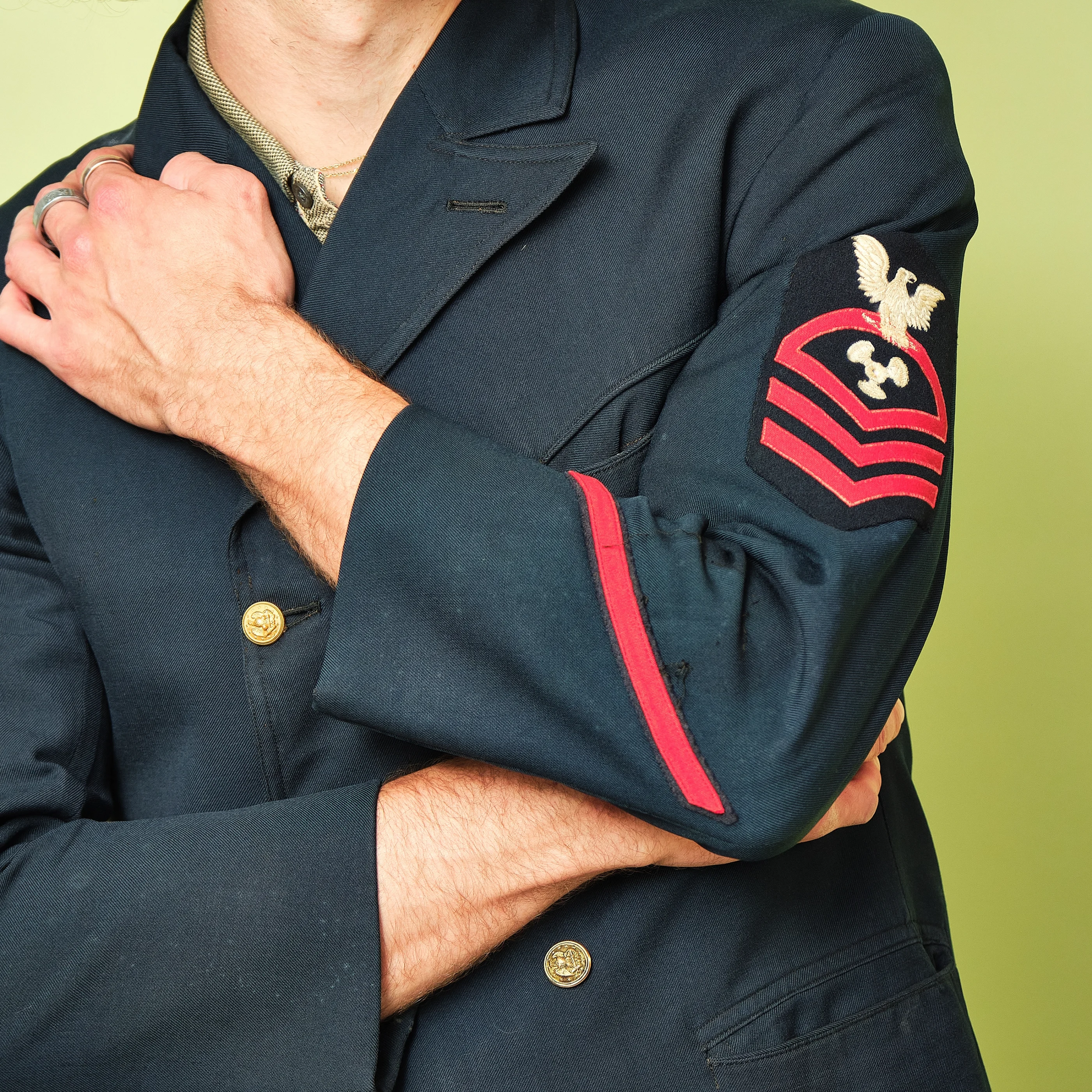 Vintage U.S. Navy Dress Blue Double-Breasted Uniform Jacket – Modern Men’s S/M / Approx 38R - Image 5