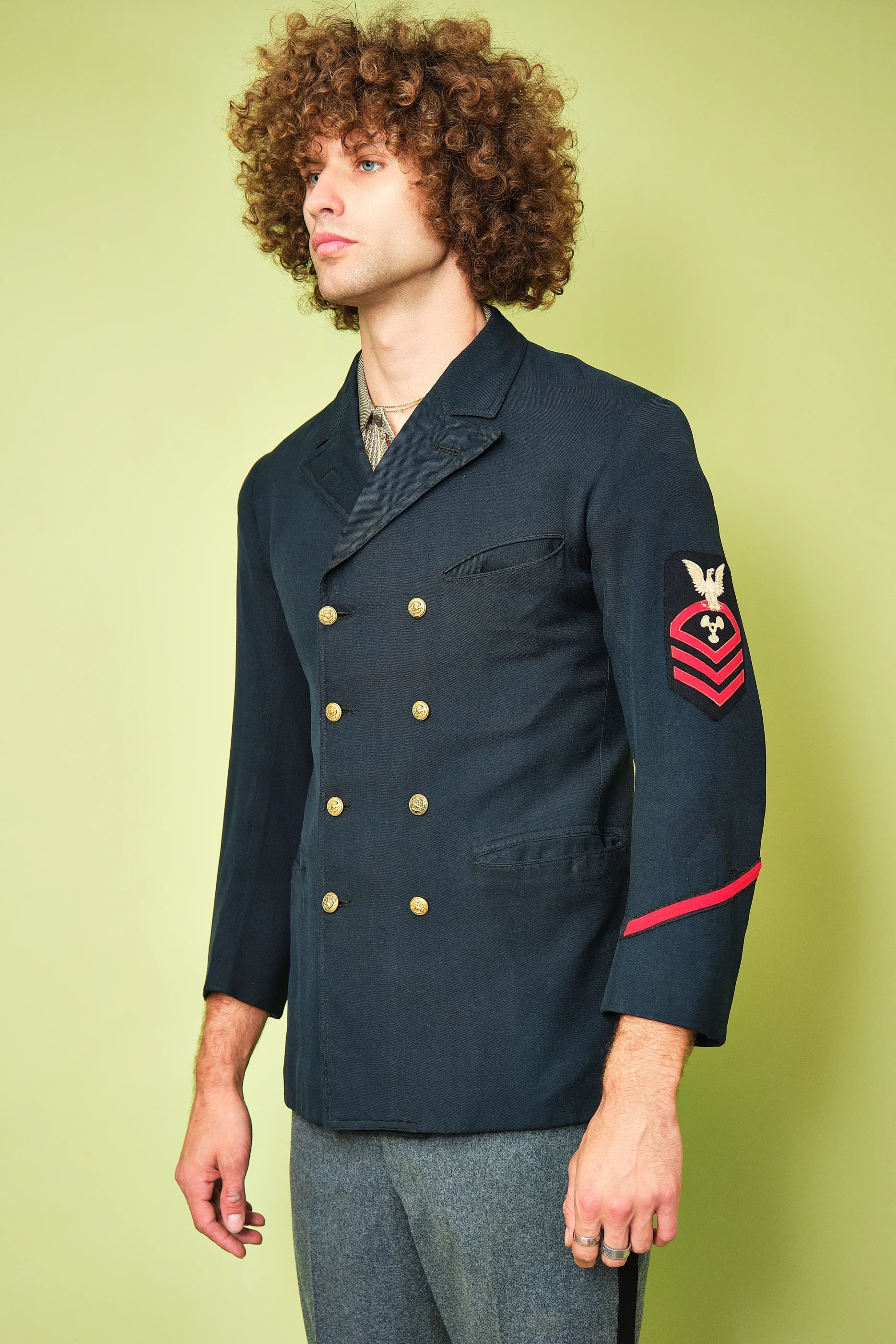 Vintage U.S. Navy Dress Blue Double-Breasted Uniform Jacket – Modern Men’s S/M / Approx 38R - Image 2