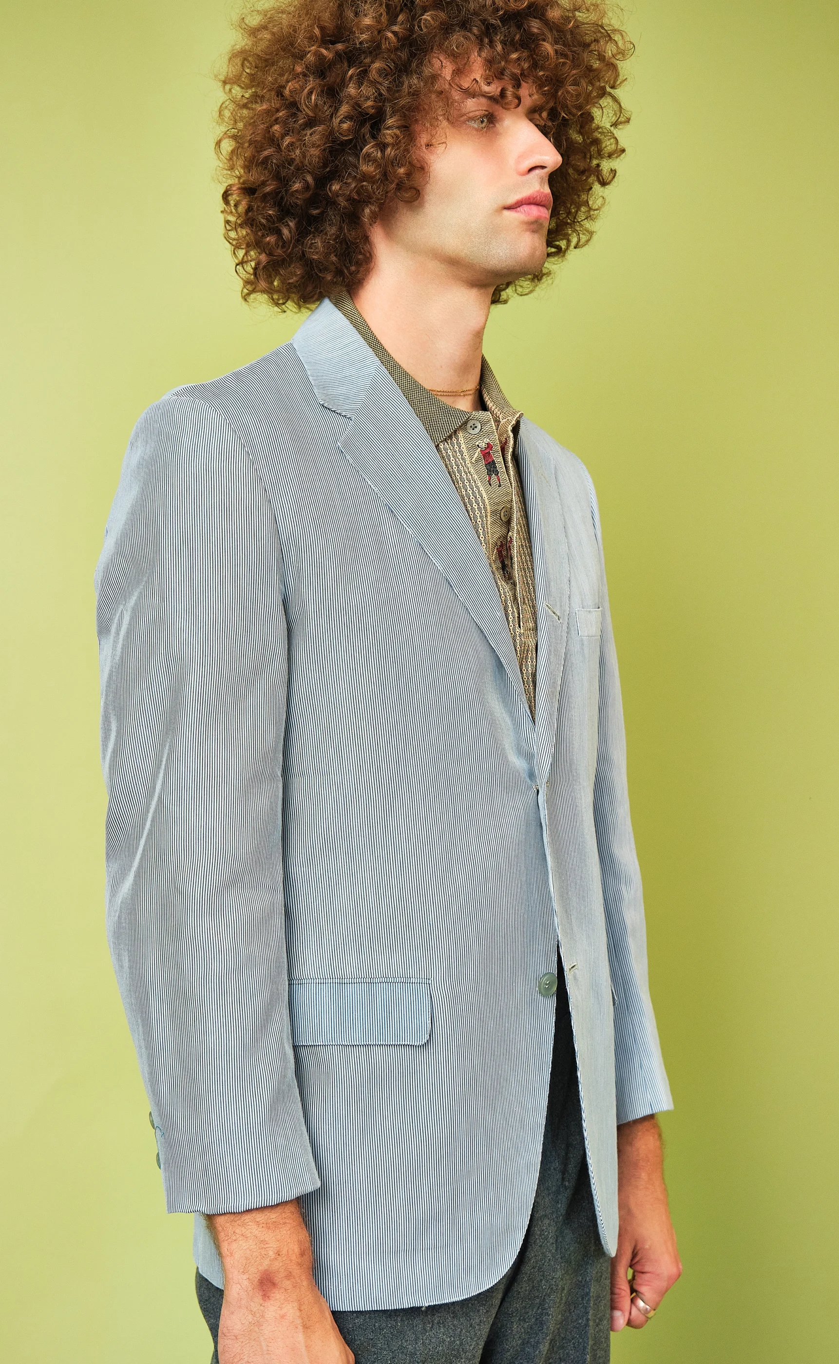 Vintage Brooks Brothers Blue & White Seersucker Blazer – Modern Men’s M/L / Approx 40R - Image 5