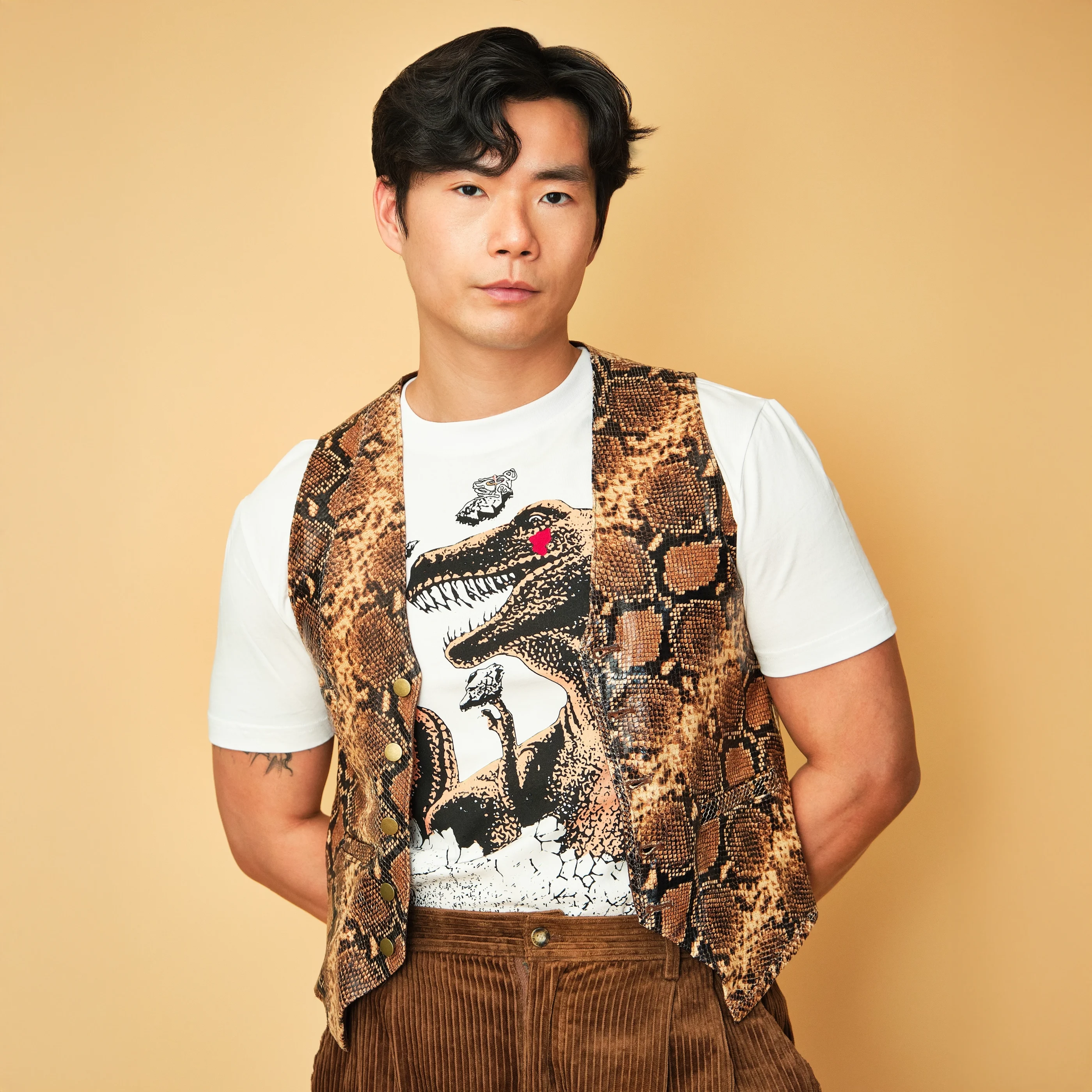 2020s Theophilio Solace AW21 Snakeskin-Print Cropped Vest – Modern Men’s S/M