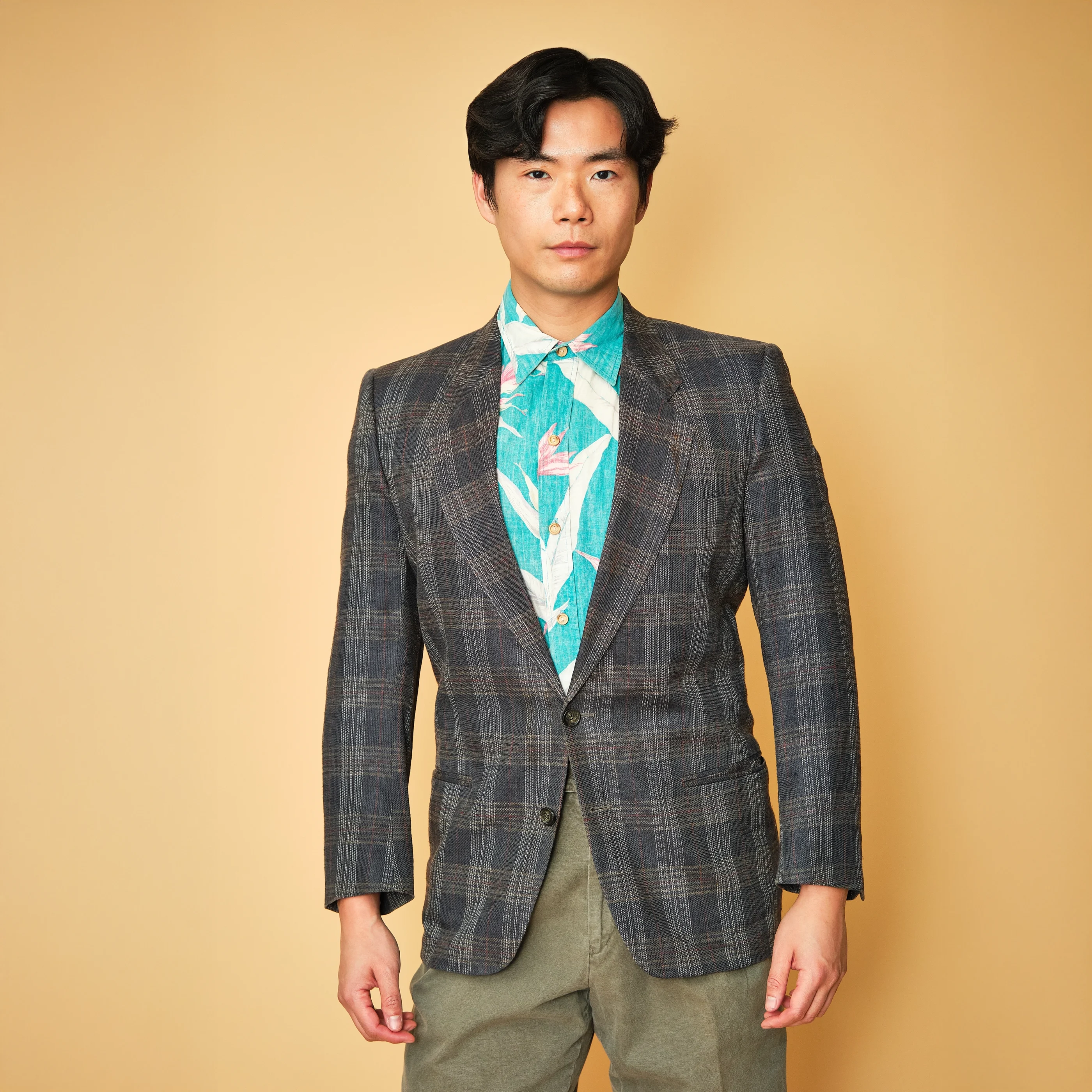 Vintage Gray Plaid Wool Sport Coat Blazer – Men’s 38/40