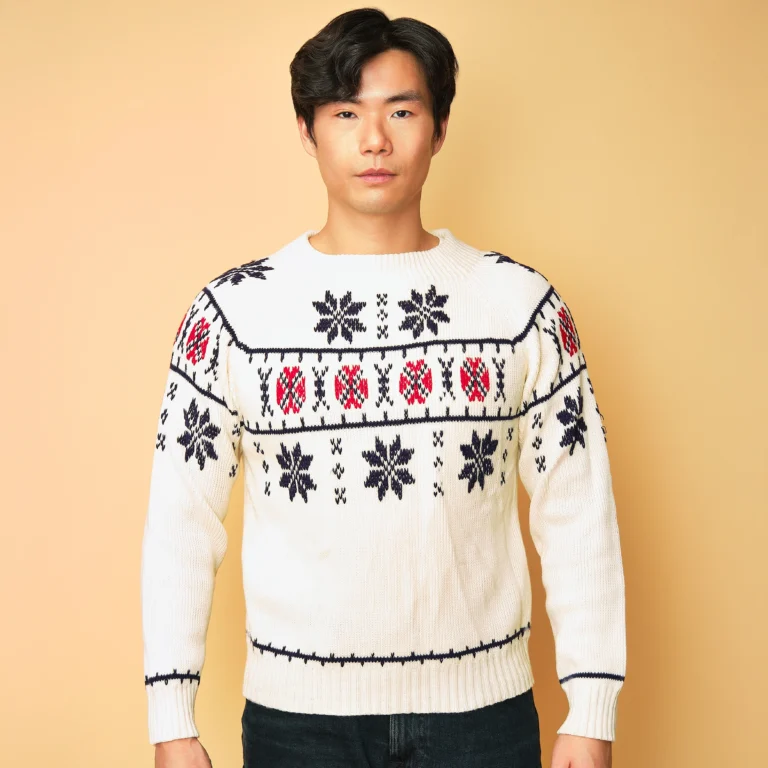 Vintage 1970s JCPenney Cream fair isle acrylic knit sweater