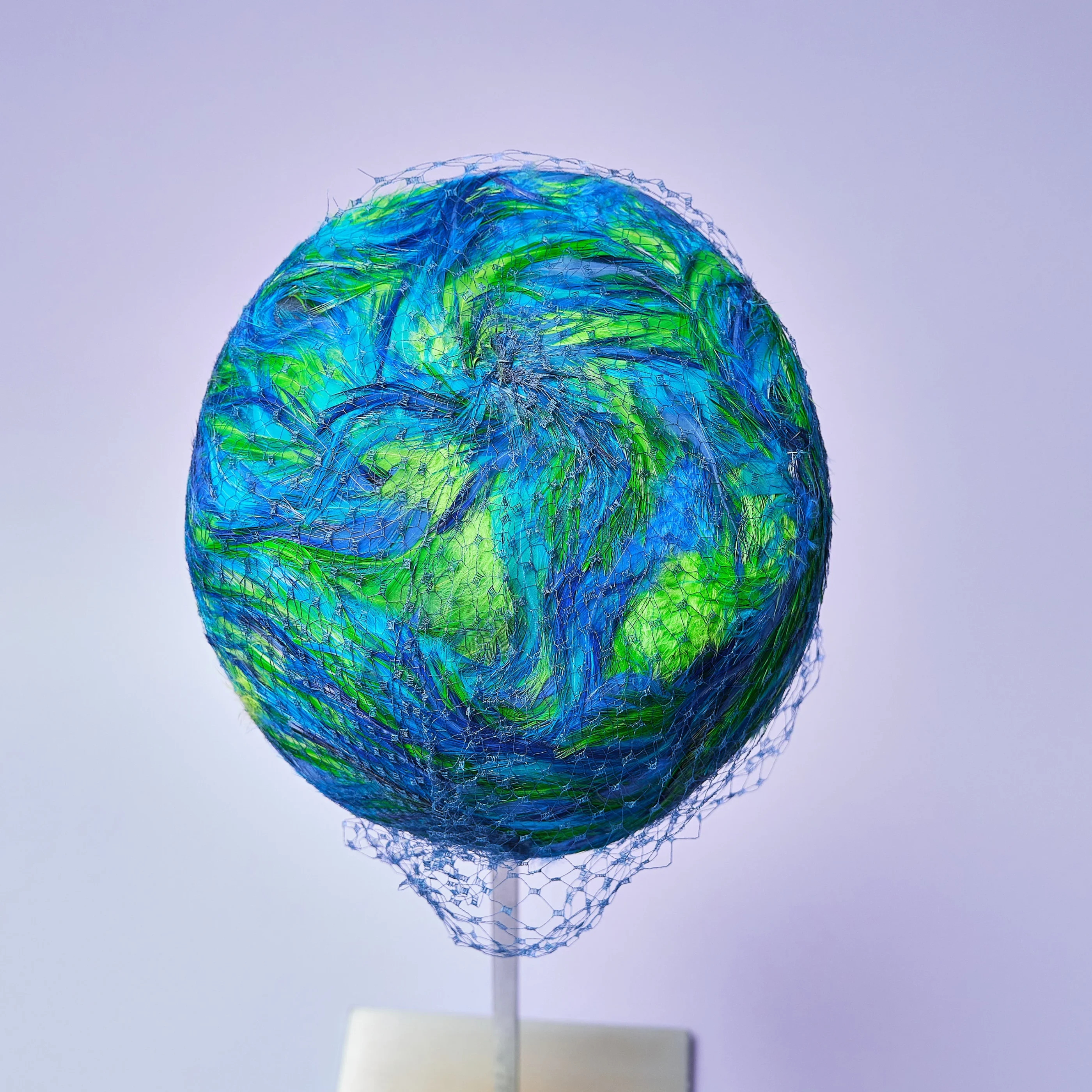 1960s AMY New York Blue Green Feather Hat for Marshall Field - Image 5