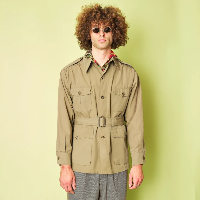 1970s/1980s L.L.Bean Khaki Belted Safari Field Jacket – Modern Men’s L/XL, 44 Chest