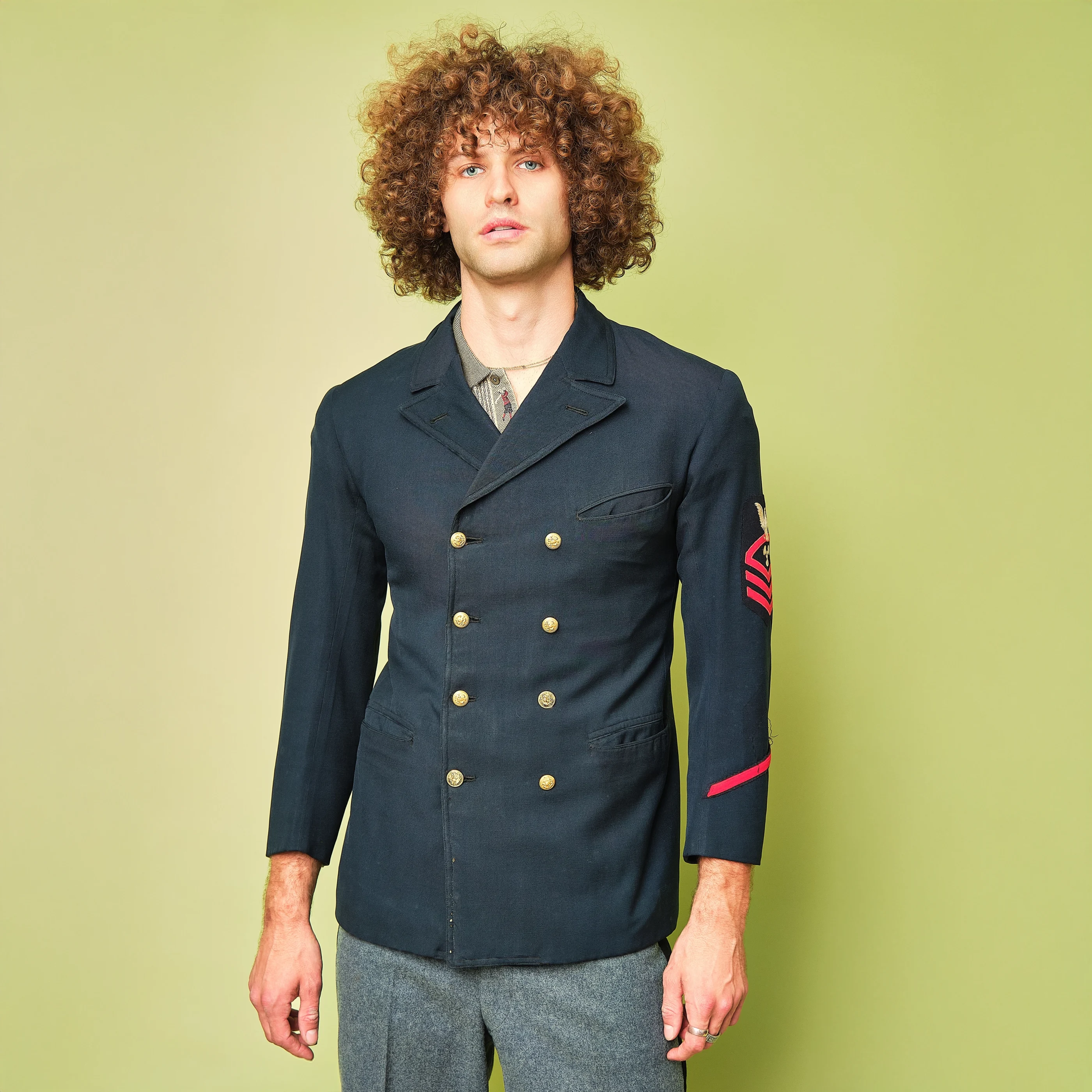 Vintage U.S. Navy Dress Blue Double-Breasted Uniform Jacket – Modern Men’s S/M / Approx 38R