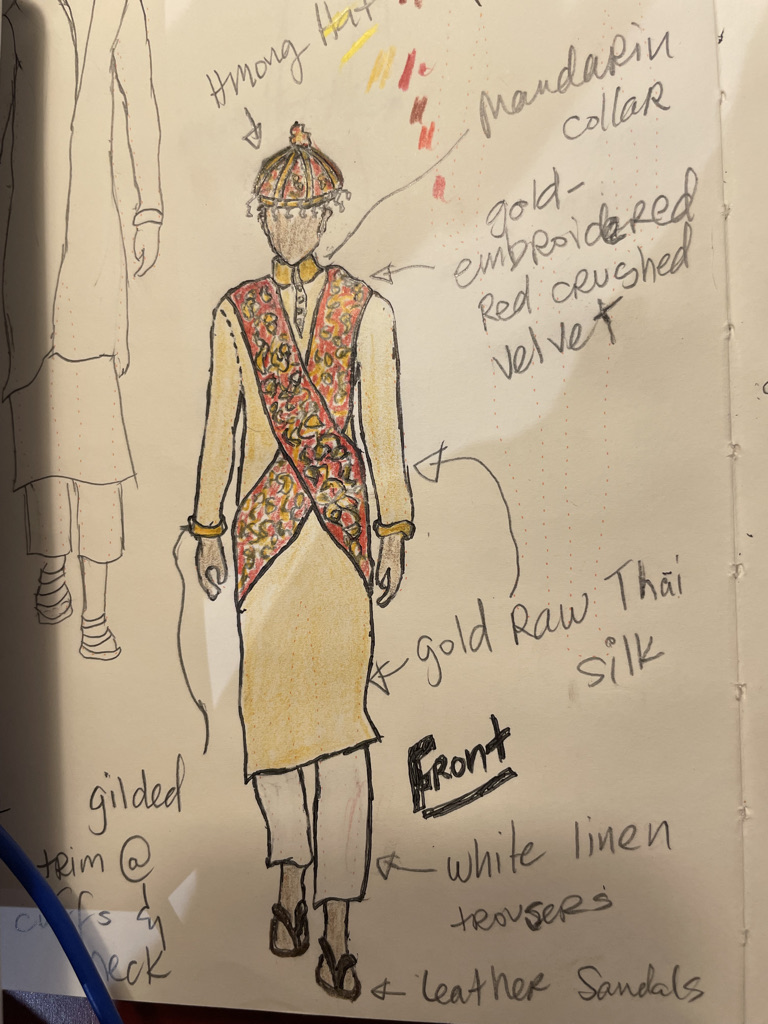 Original concept sketch — the layers beneath the outer garment.