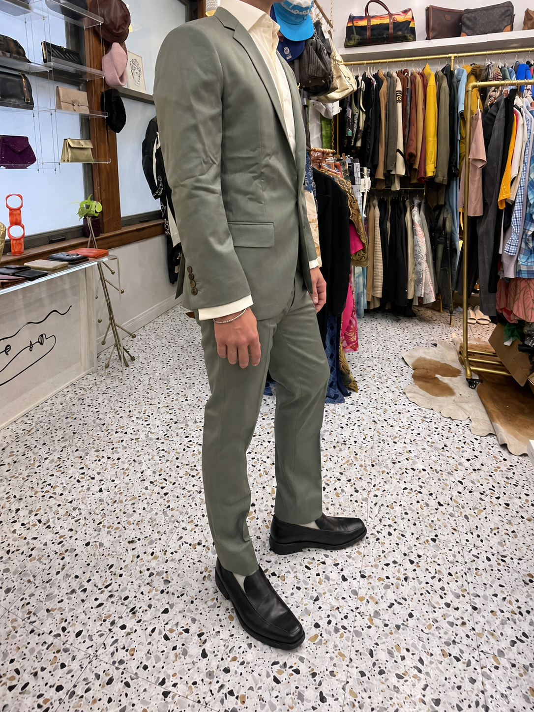 Side fitting view — the full silhouette.