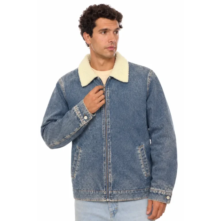 PX Sherpa-Lined Denim Zip Jacket